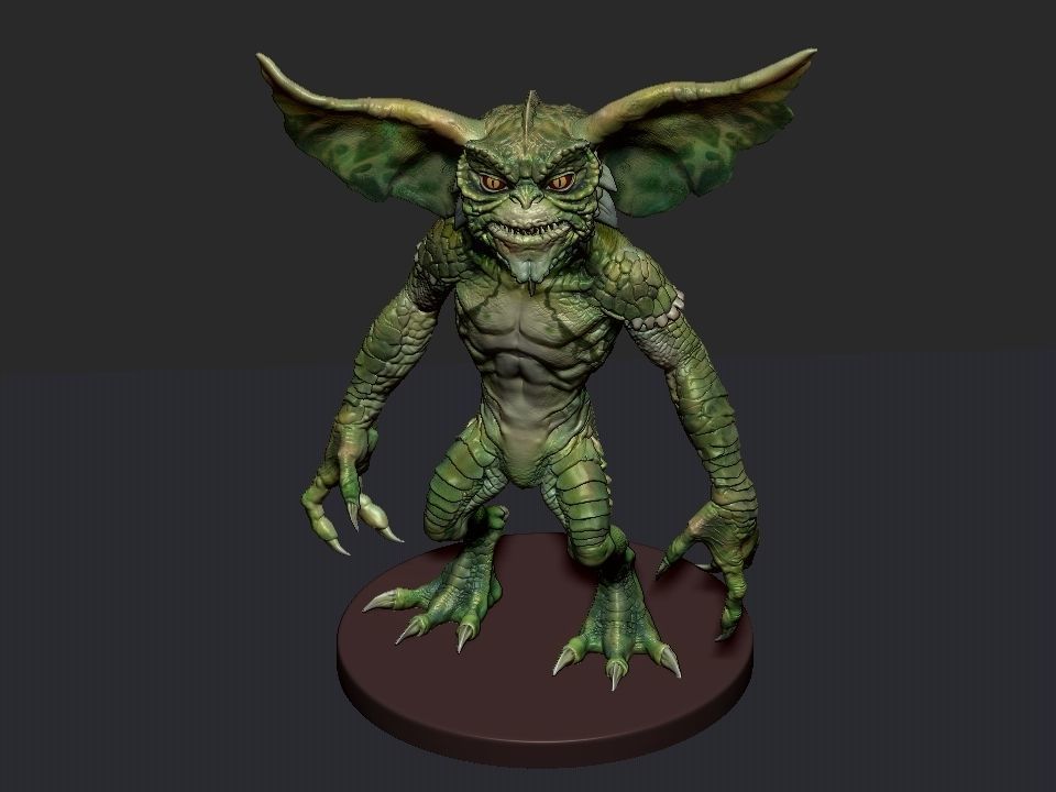 Gremlin demon statue 3D print model_51
