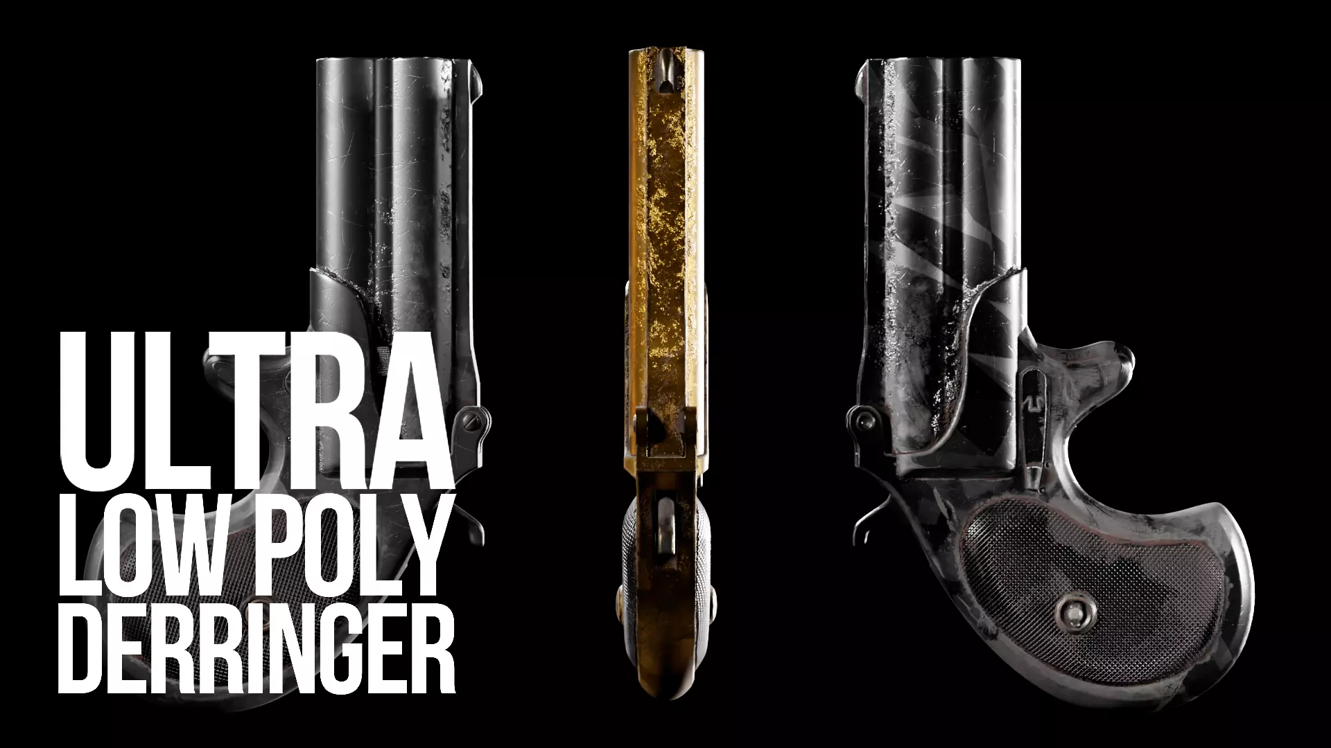 Ultra Low Poly Derringer Low-poly 3D model_0