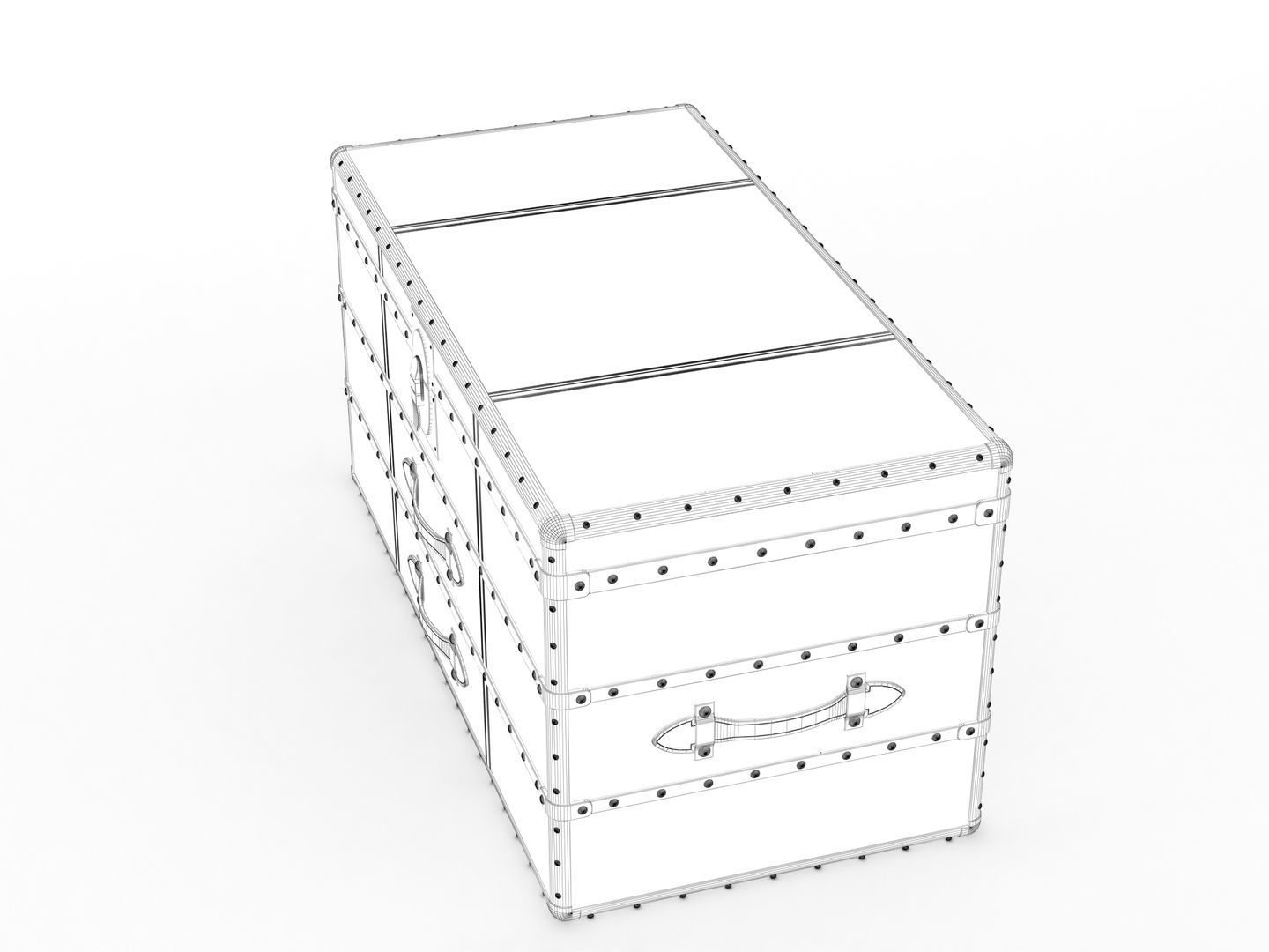 Leather Storage Chest 3D model_14