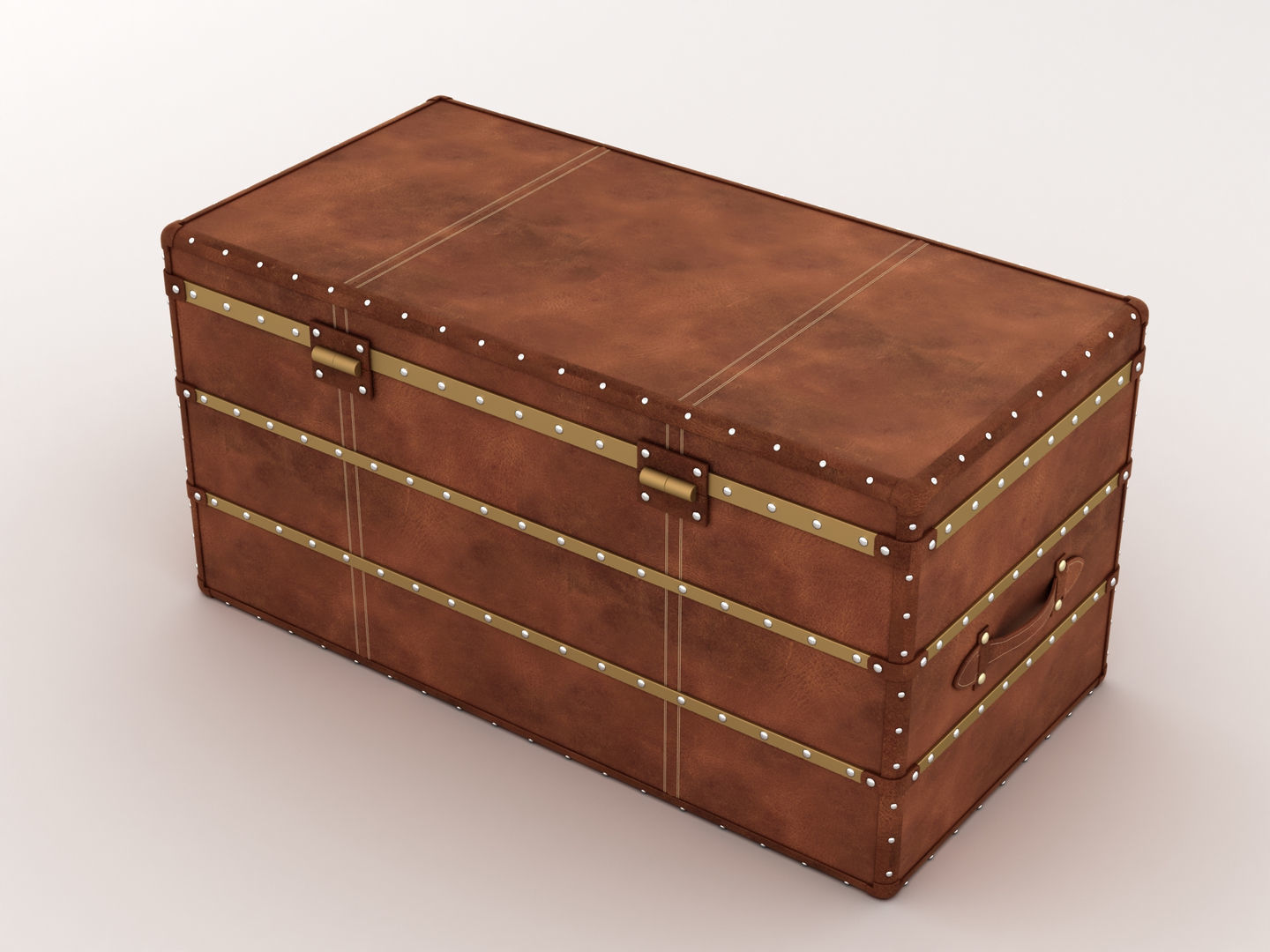 Leather Storage Chest 3D model_3