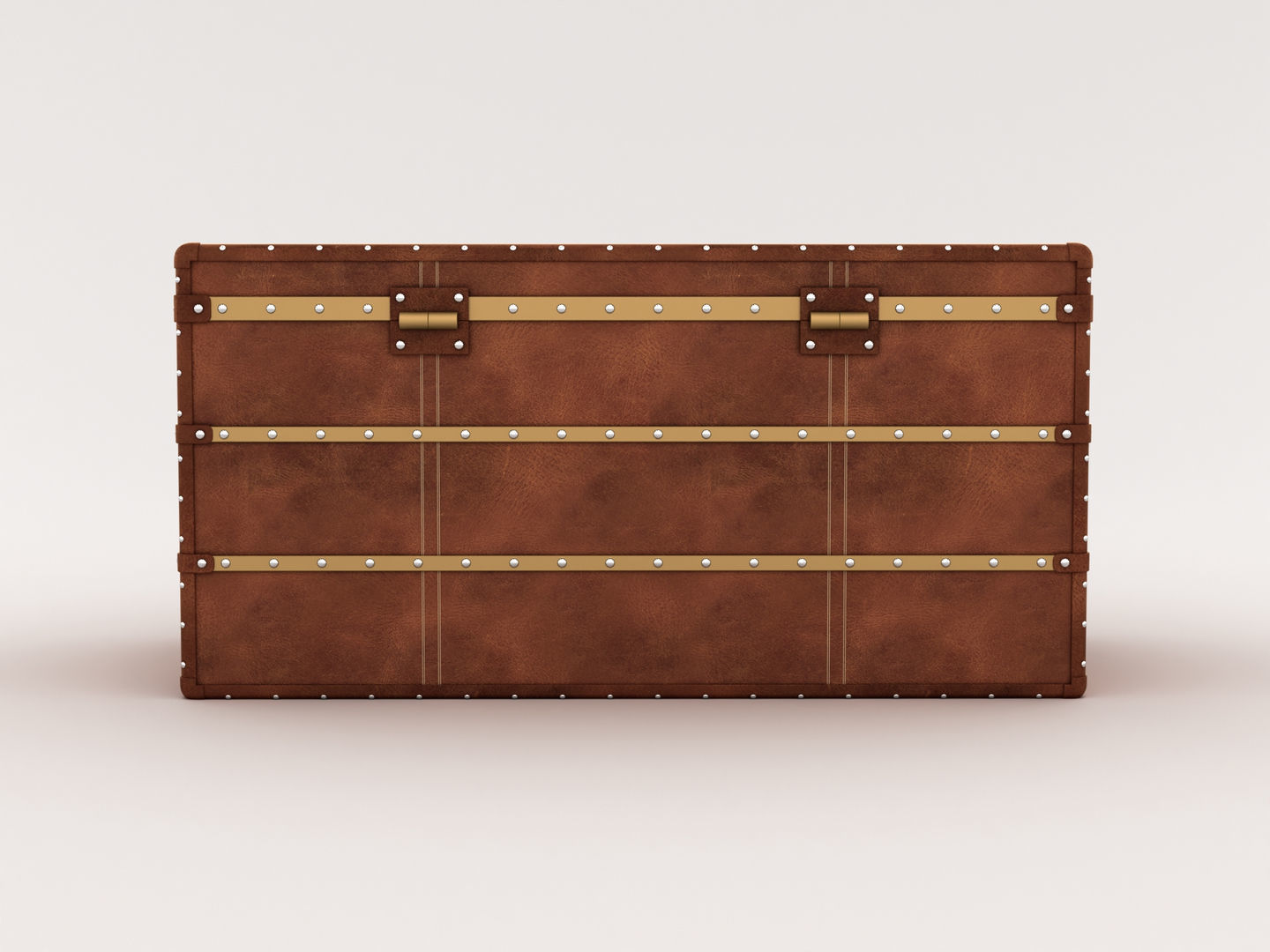Leather Storage Chest 3D model_7
