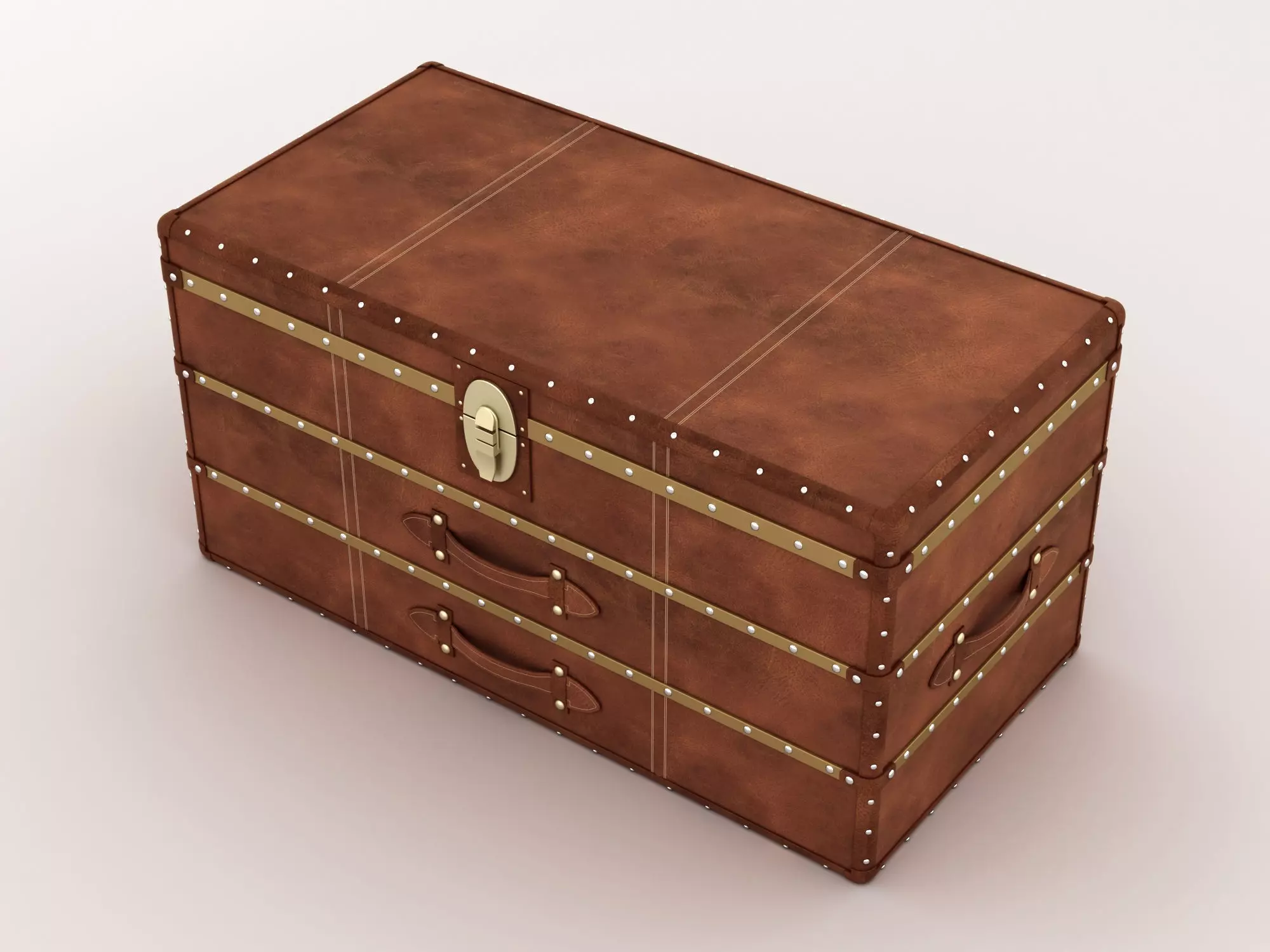 Leather Storage Chest 3D model_0