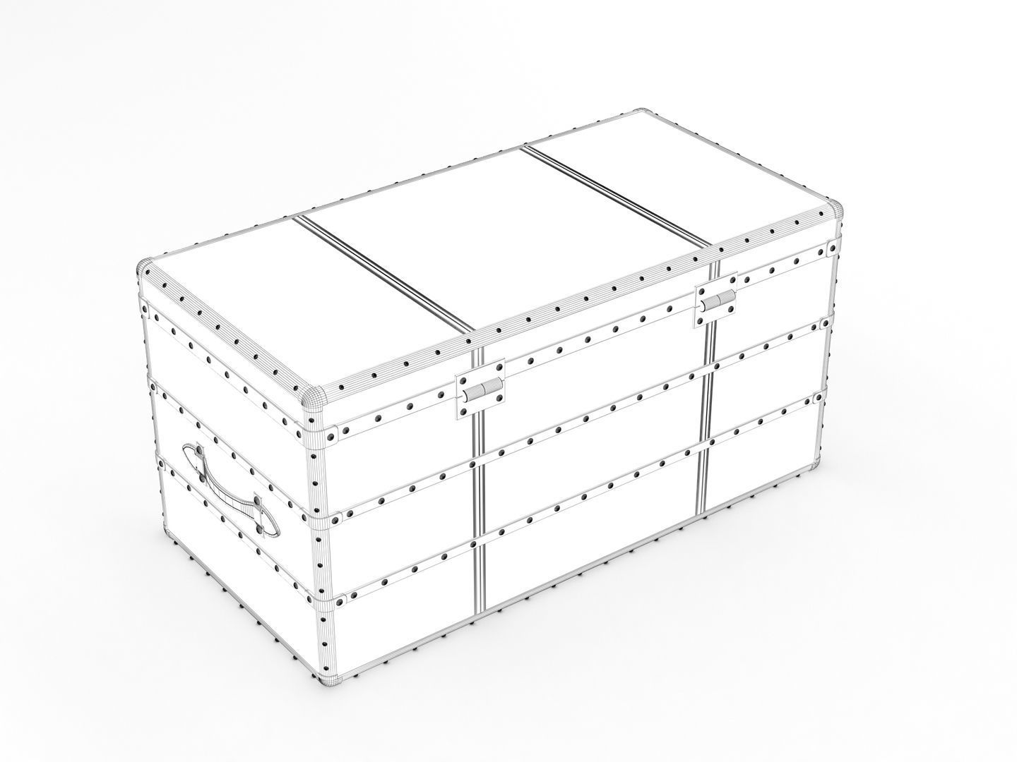 Leather Storage Chest 3D model_13