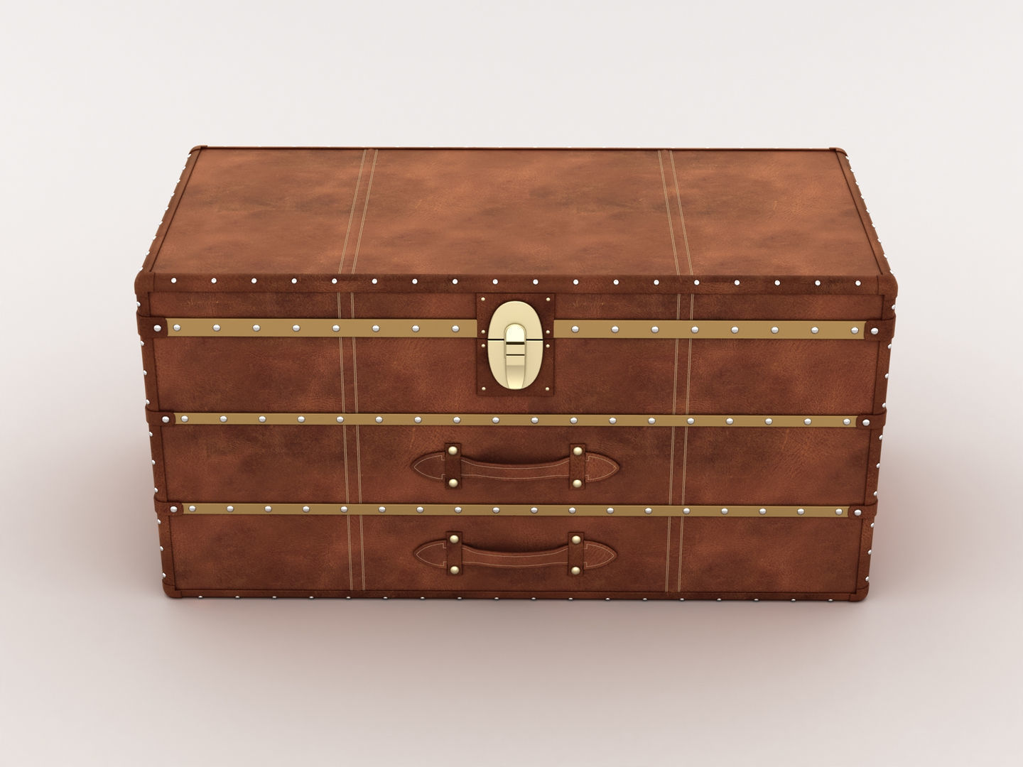 Leather Storage Chest 3D model_1