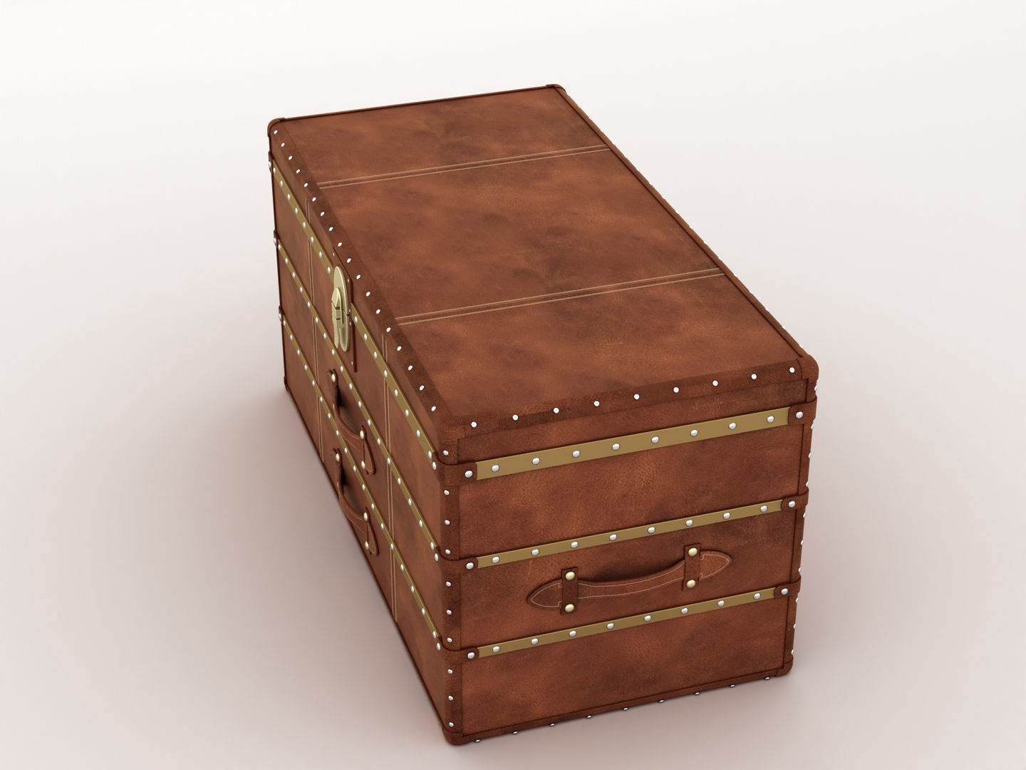 Leather Storage Chest 3D model_5