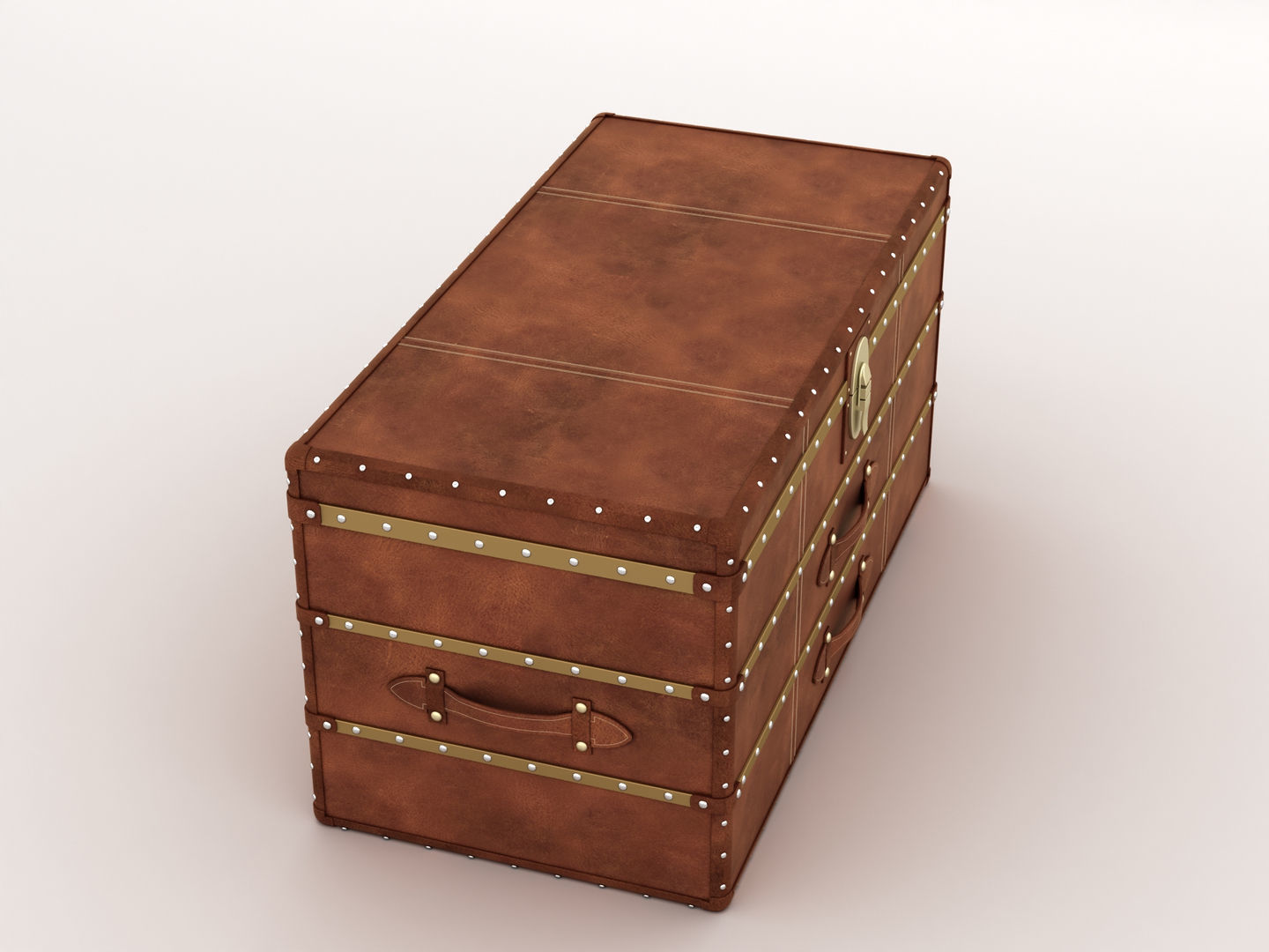 Leather Storage Chest 3D model_2
