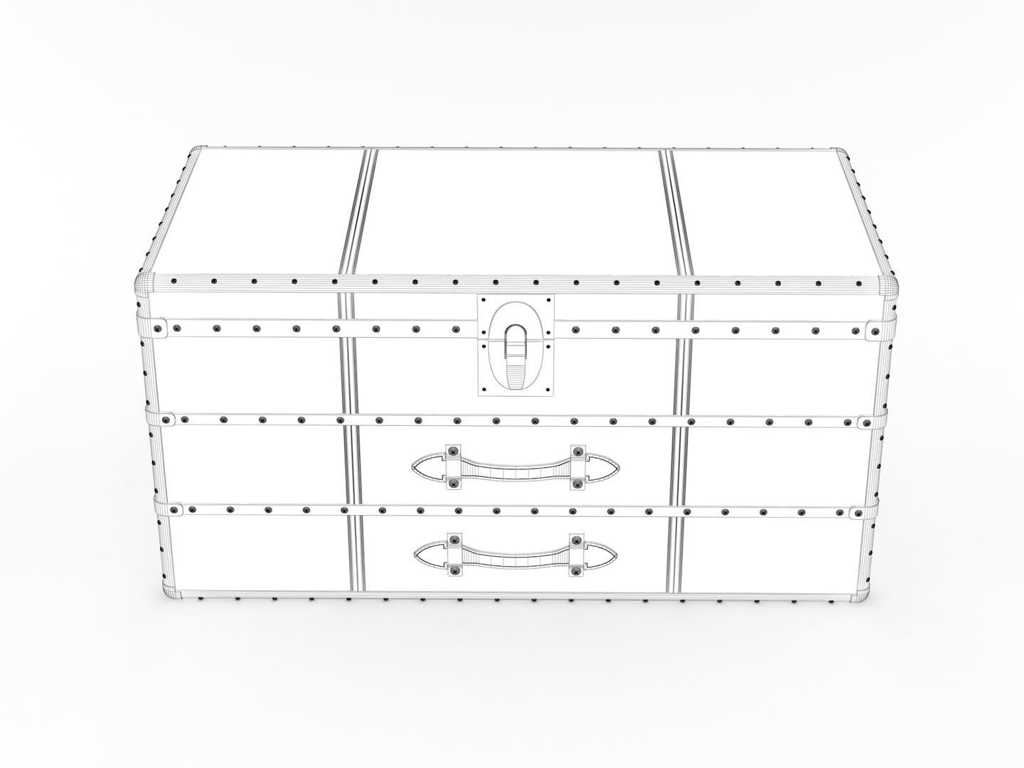 Leather Storage Chest 3D model_10