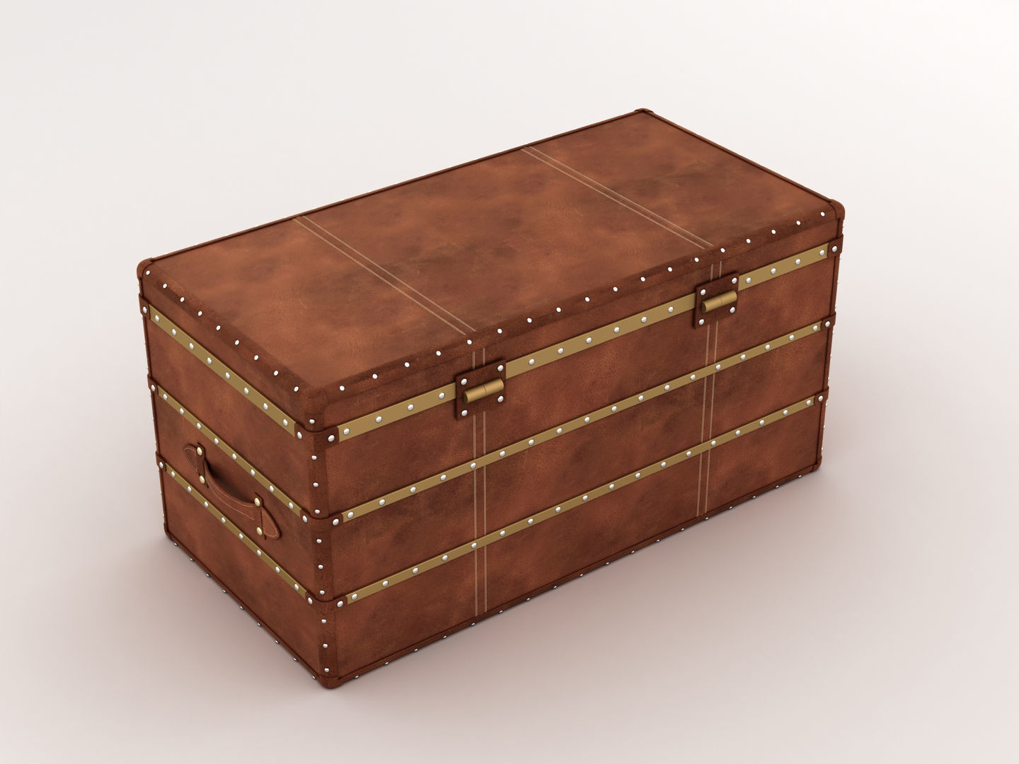 Leather Storage Chest 3D model_4