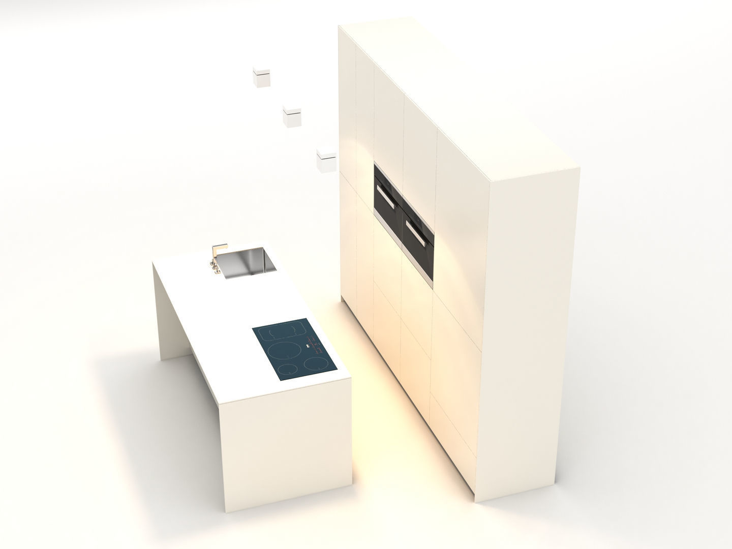 Kitchen Island Setup 3D model | CGTrader