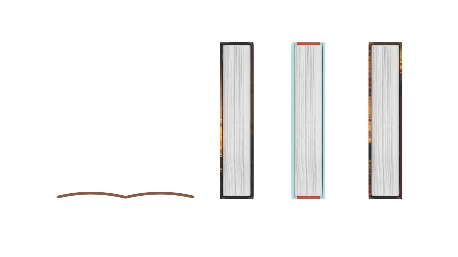 Closed and Open Books 3D model_1