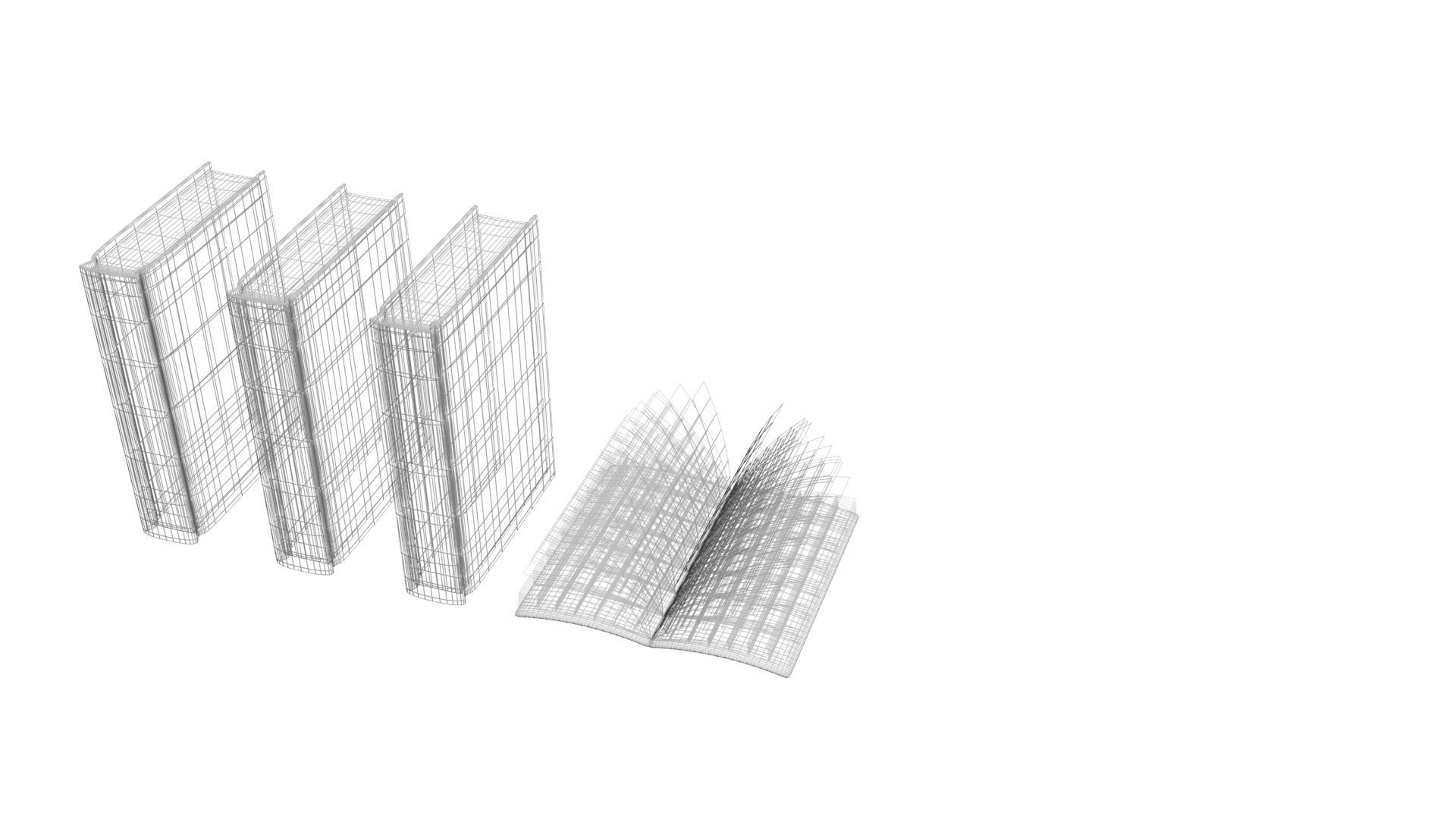 Closed and Open Books 3D model_22