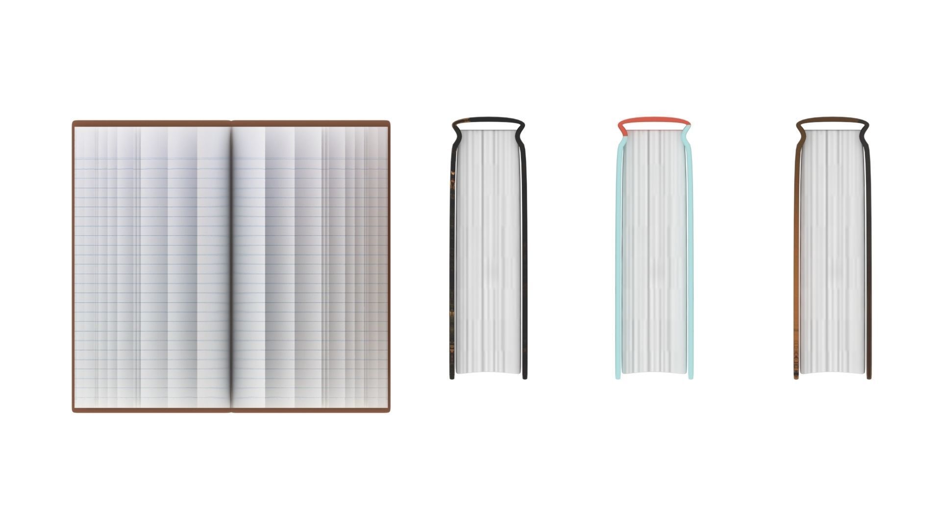 Closed and Open Books 3D model_2