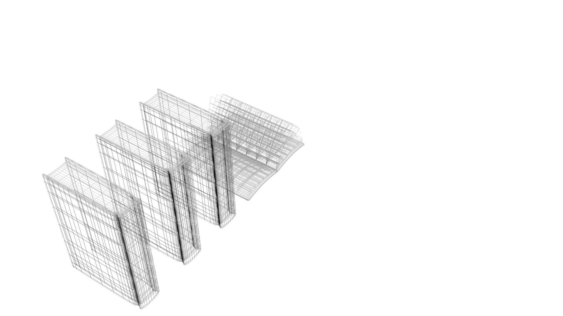 Closed and Open Books 3D model_23