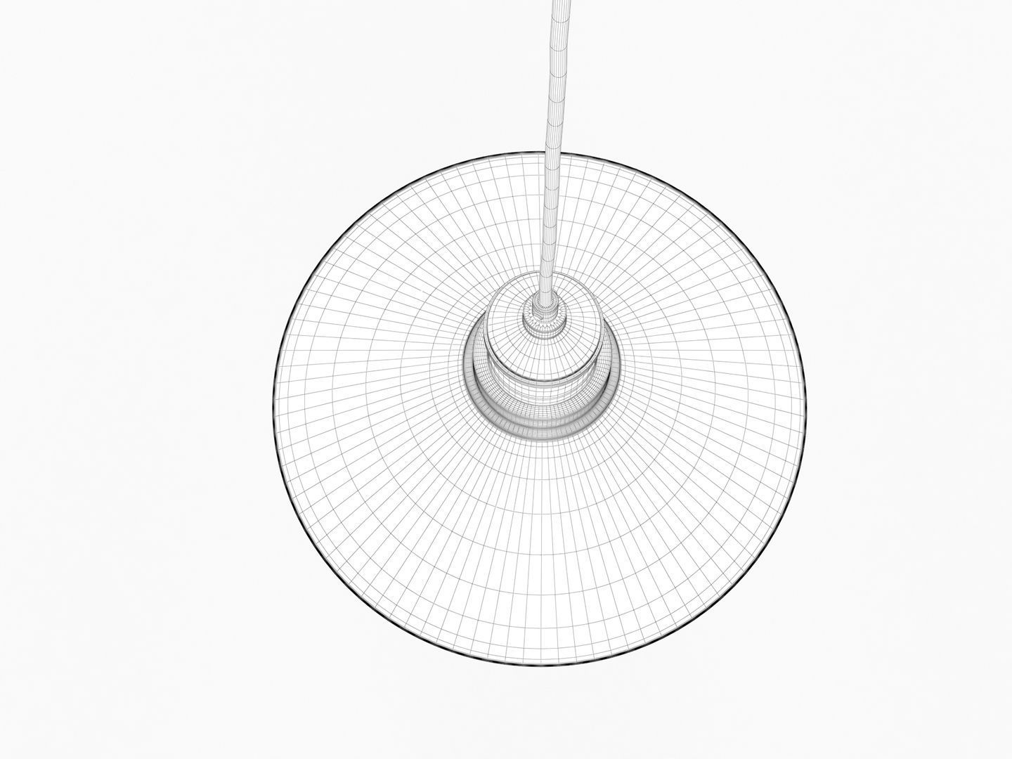 Industrial Black Hanging LED Lamp 3D model_17