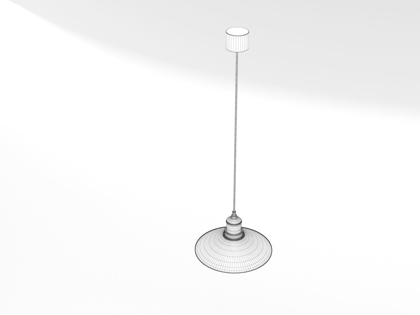 Industrial Black Hanging LED Lamp 3D model_11