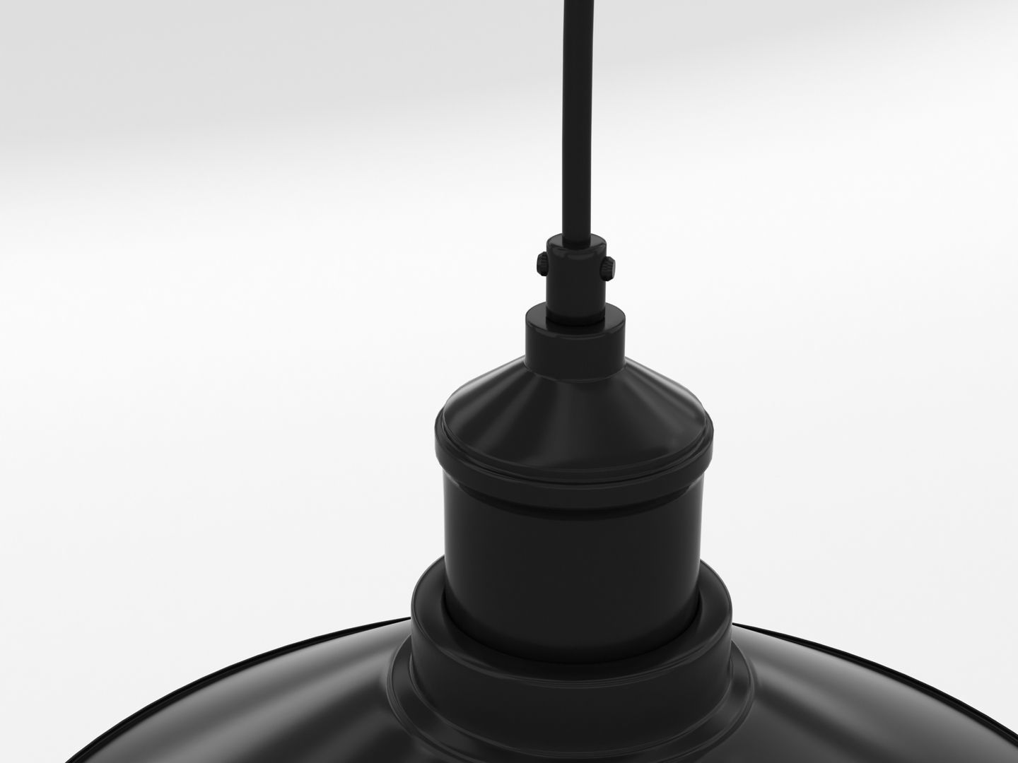 Industrial Black Hanging LED Lamp 3D model_5