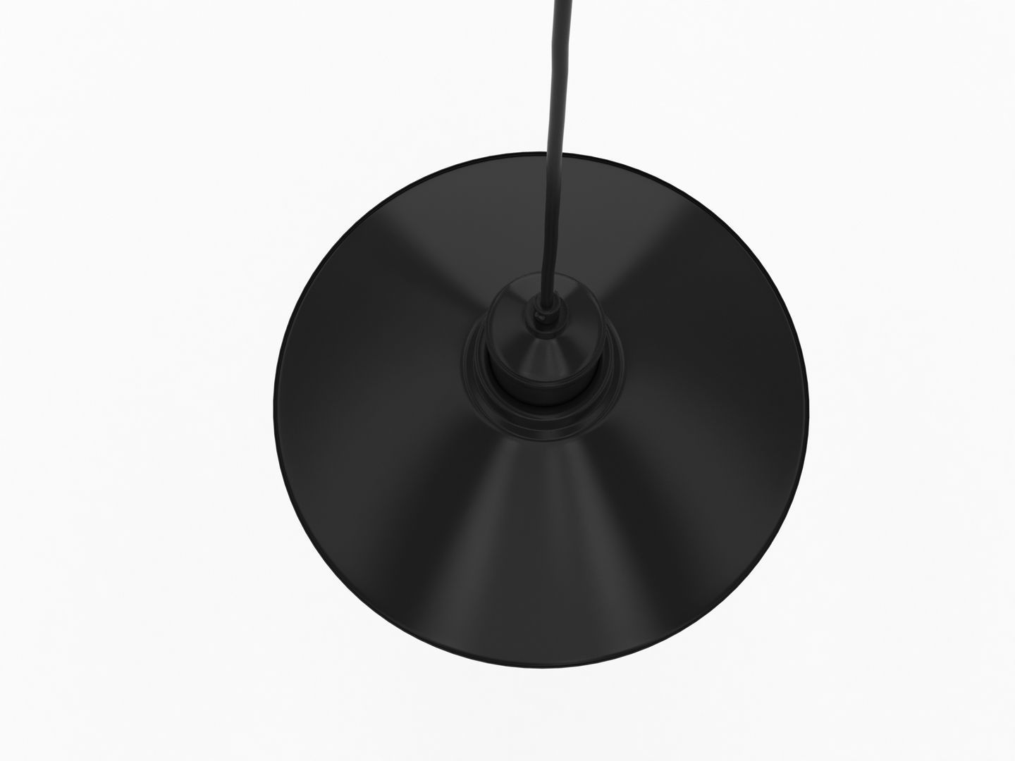 Industrial Black Hanging LED Lamp 3D model_8