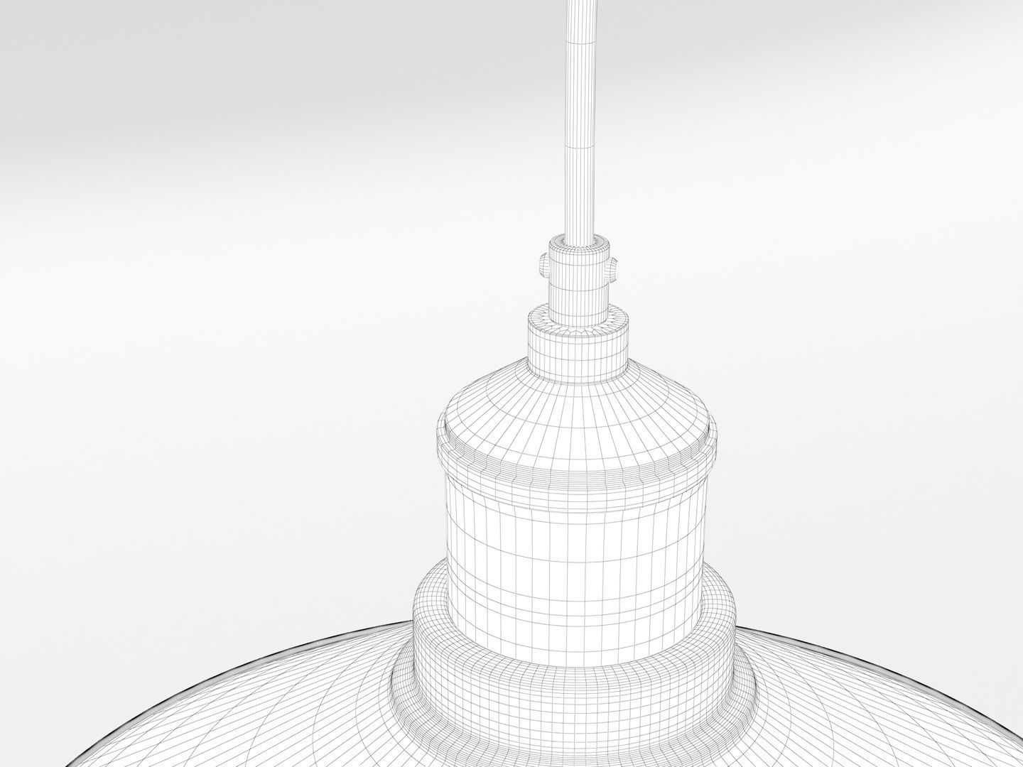 Industrial Black Hanging LED Lamp 3D model_14