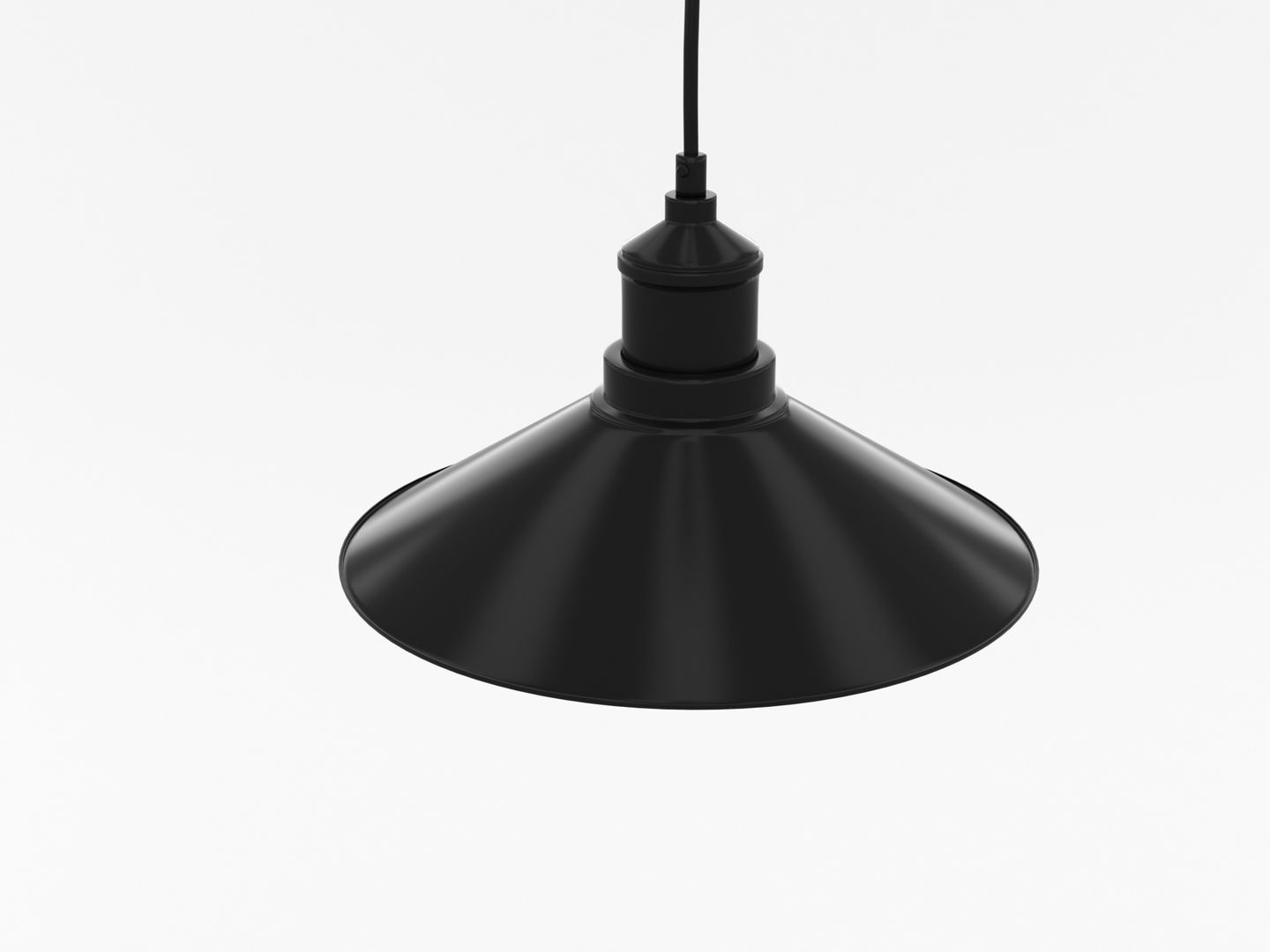 Industrial Black Hanging LED Lamp 3D model_1