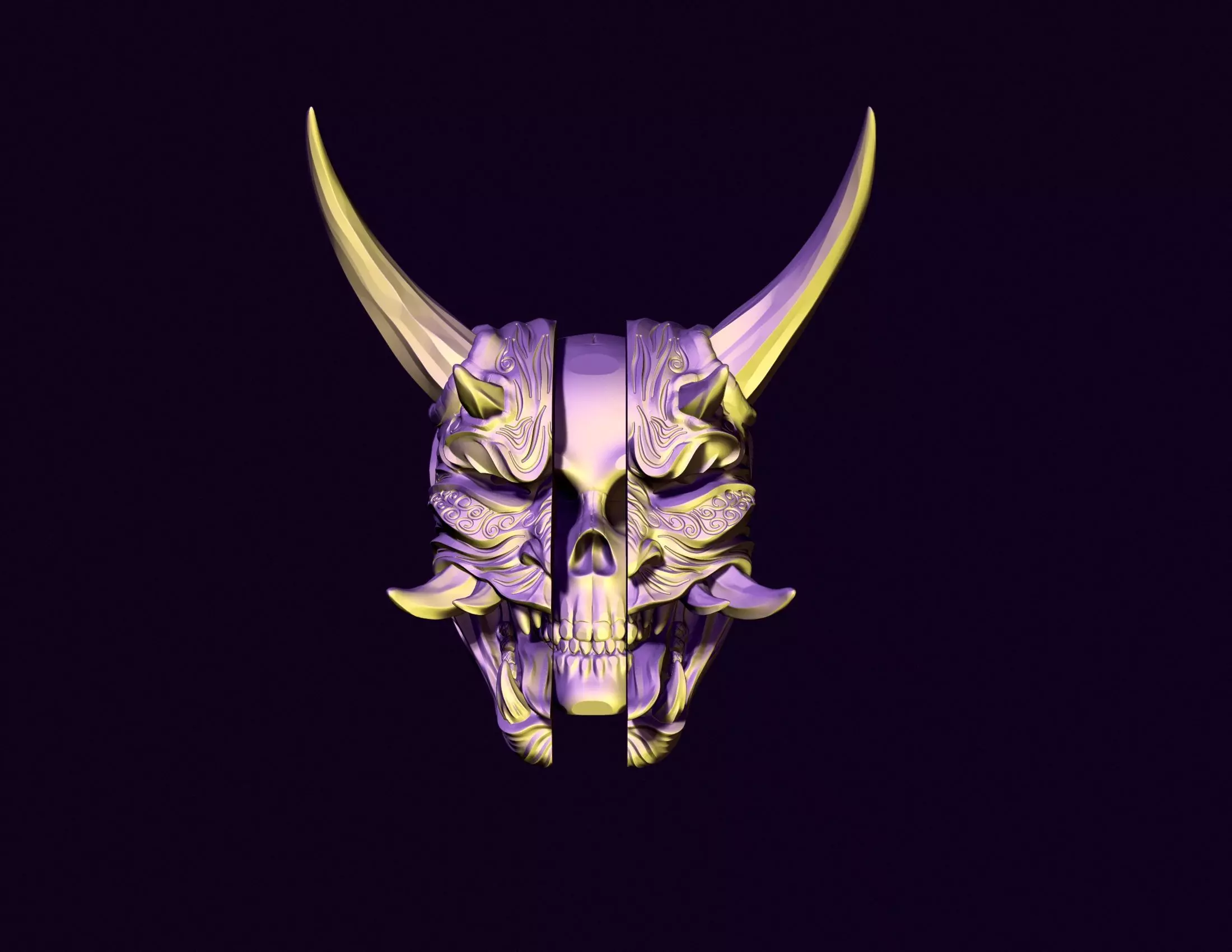 Samurai hannya mask 3D print model