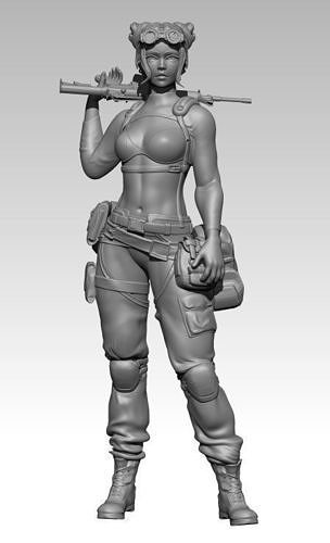 Army Gun Girl 3D print model