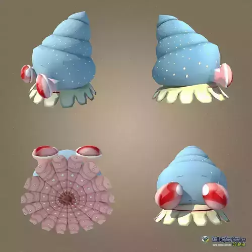 Mollusk Low Poly Character MAX 2011 Low-poly 3D model