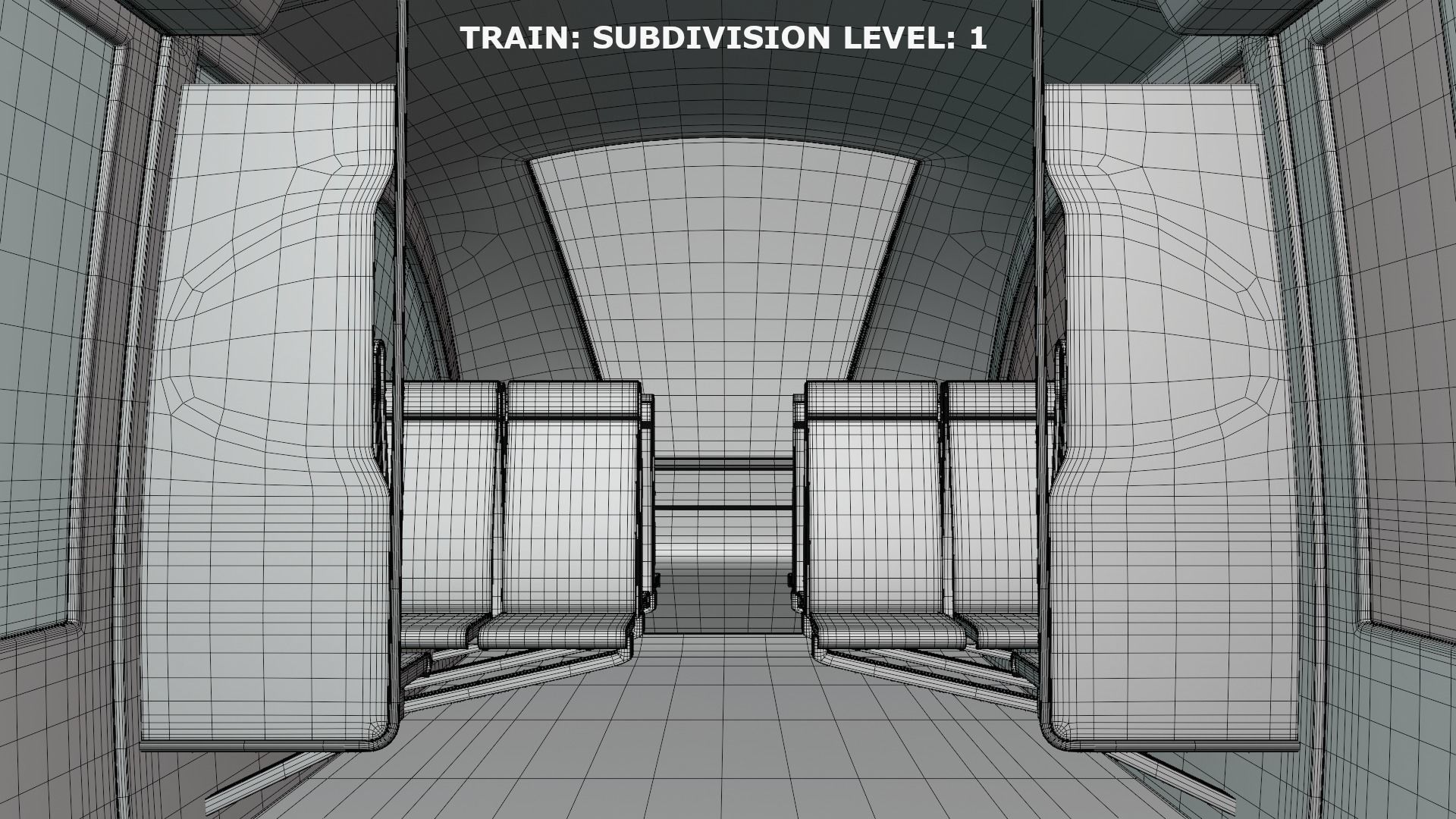 Monorail station with train 3D model_16