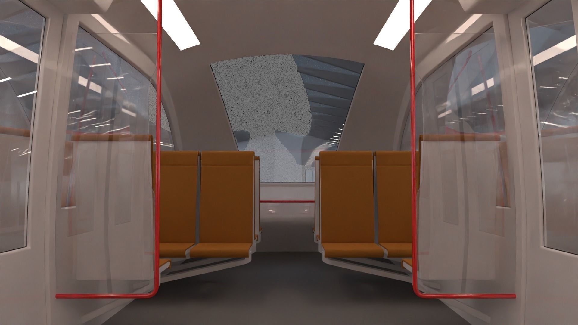 Monorail station with train 3D model_14