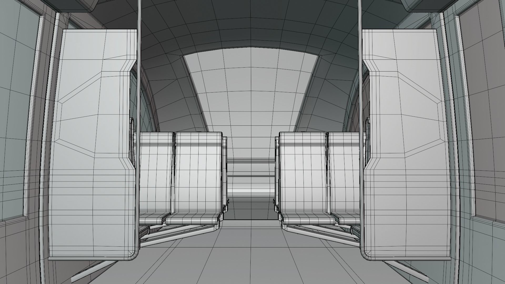 Monorail station with train 3D model_15