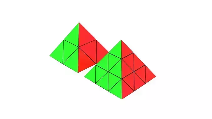 Pyraminx Collection 3x3x3 and 2x2x2 3D model