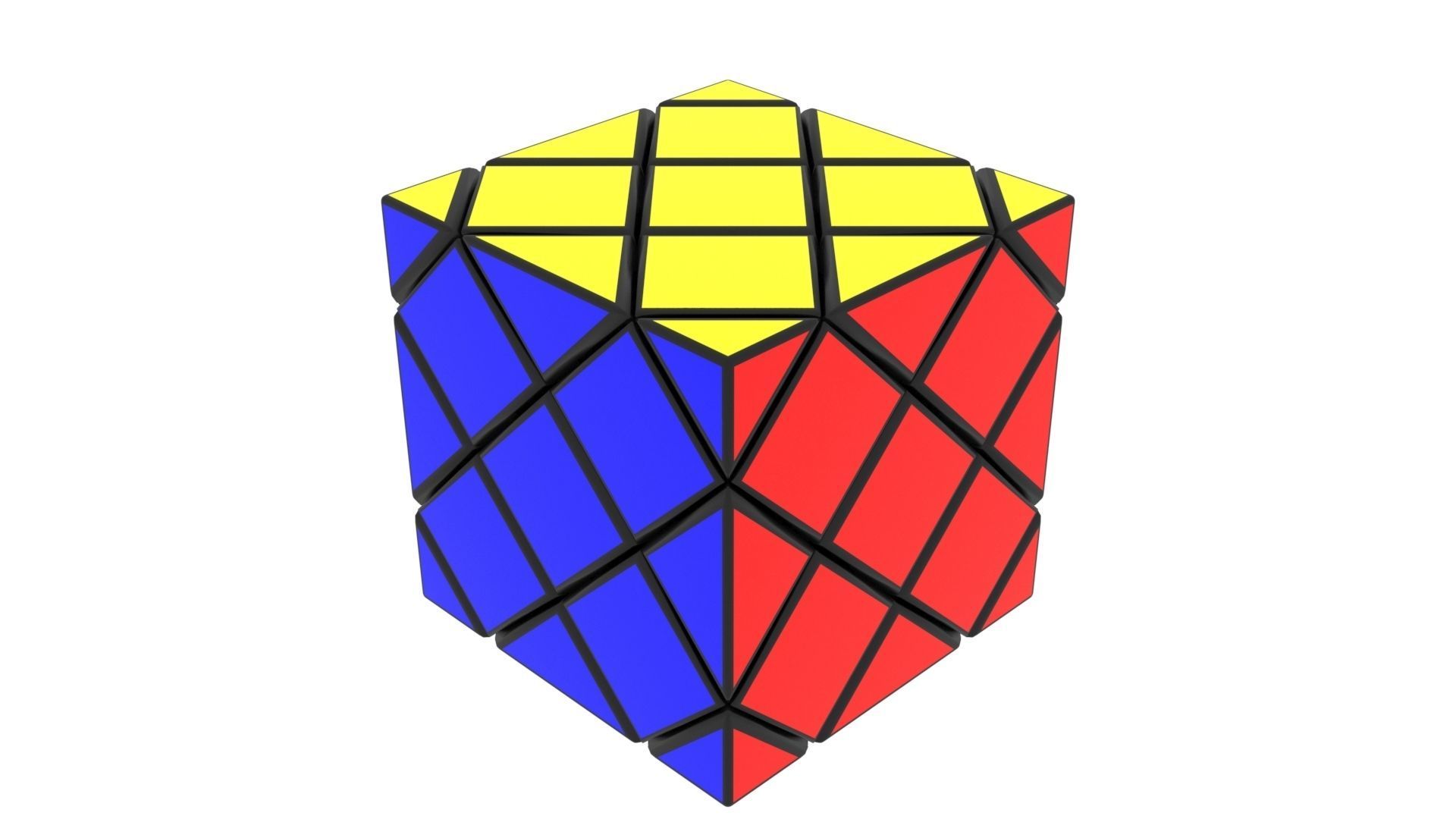 Skewb Puzzle 3x3x3 3D model_12