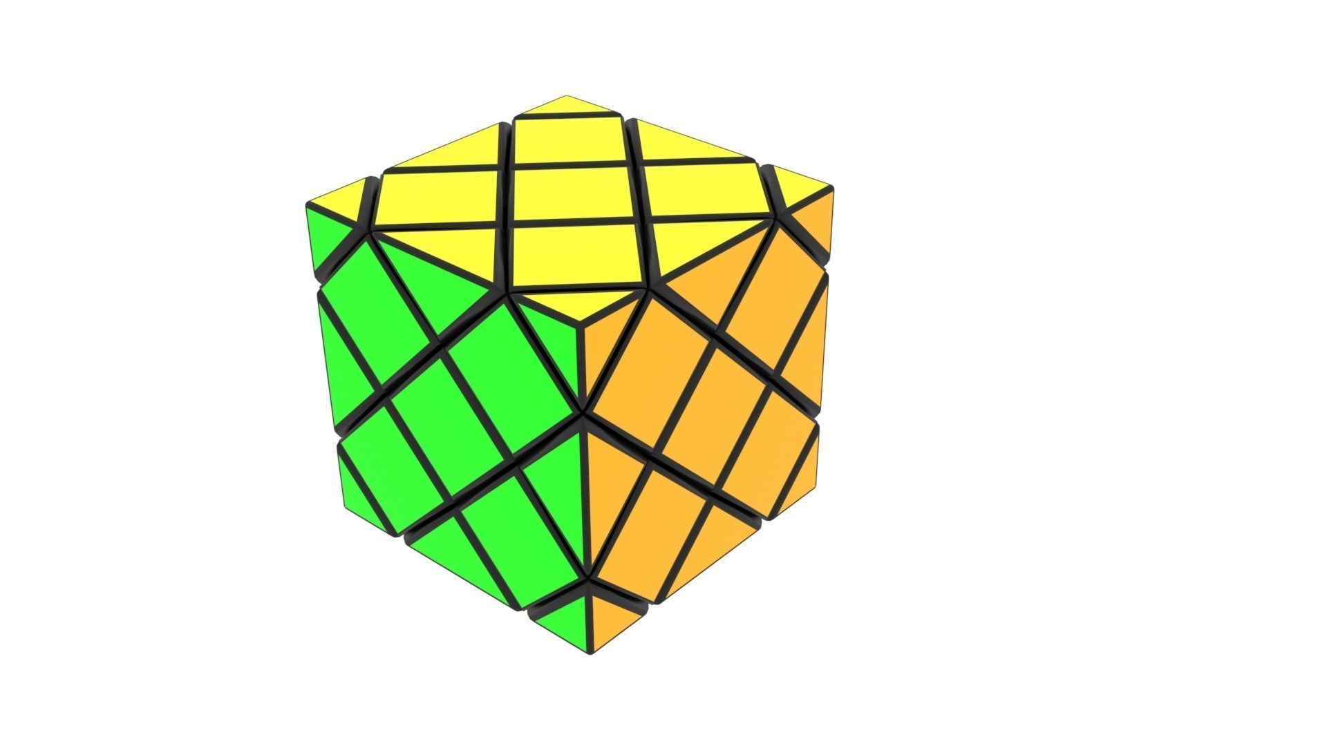Skewb Puzzle 3x3x3 3D model_2