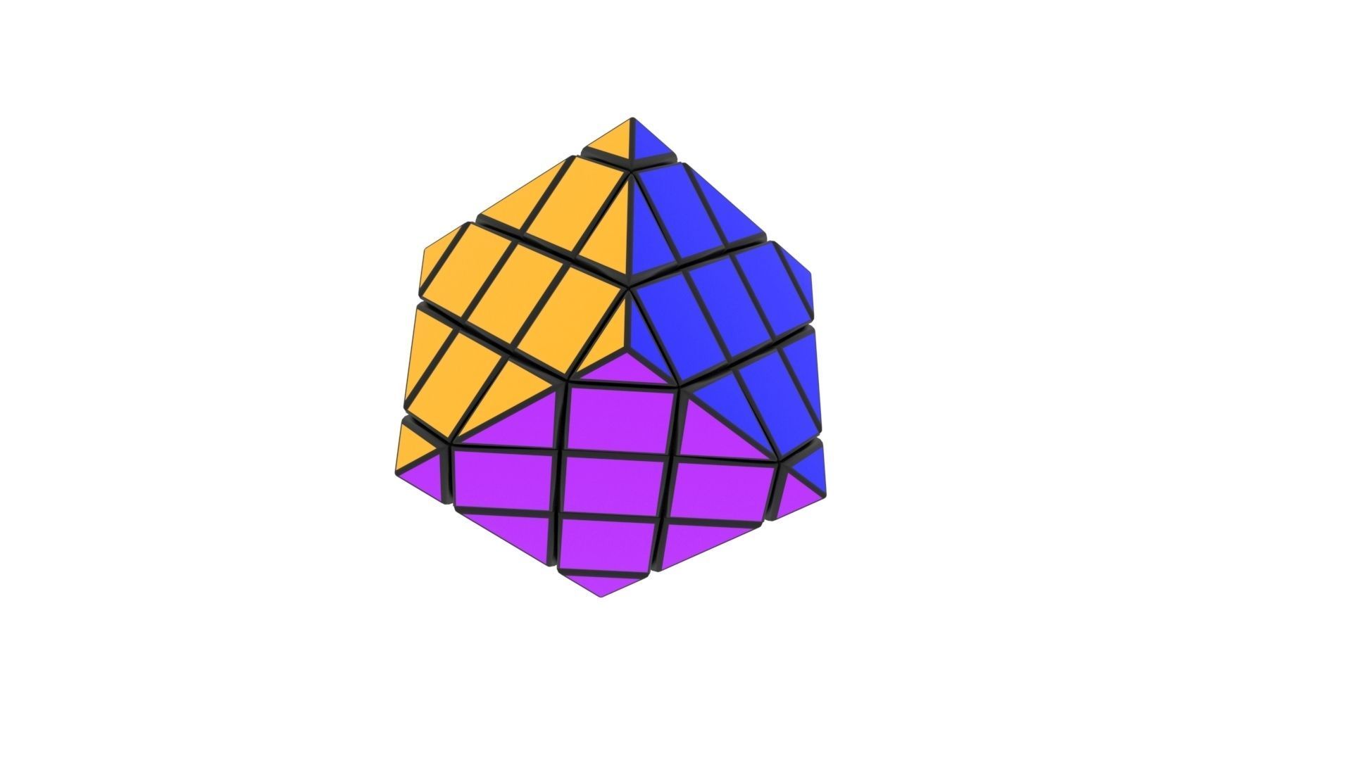 Skewb Puzzle 3x3x3 3D model_4