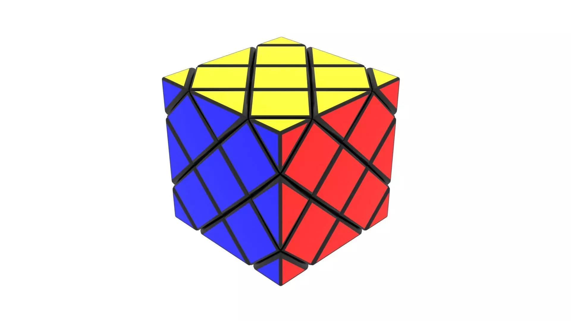 Skewb Puzzle 3x3x3 3D model_0