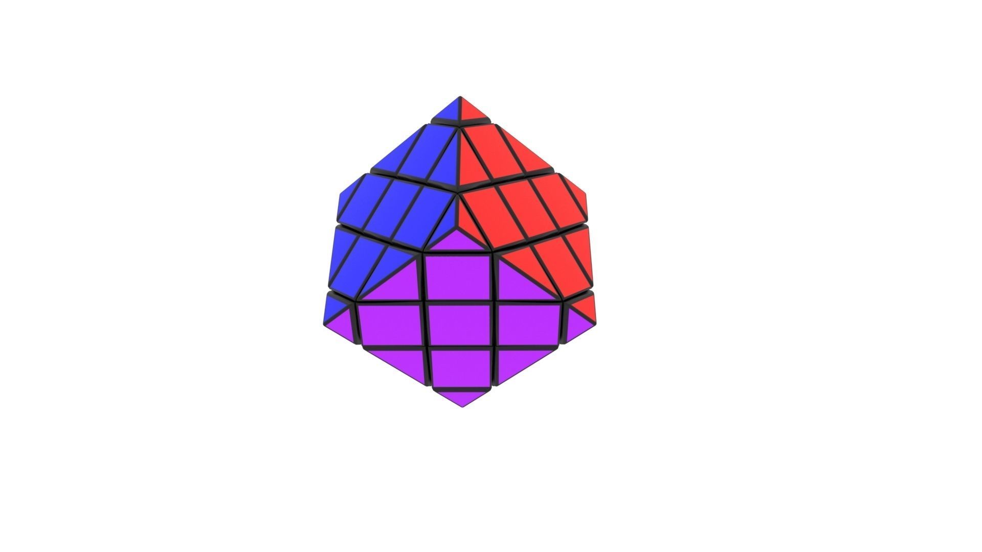 Skewb Puzzle 3x3x3 3D model_5