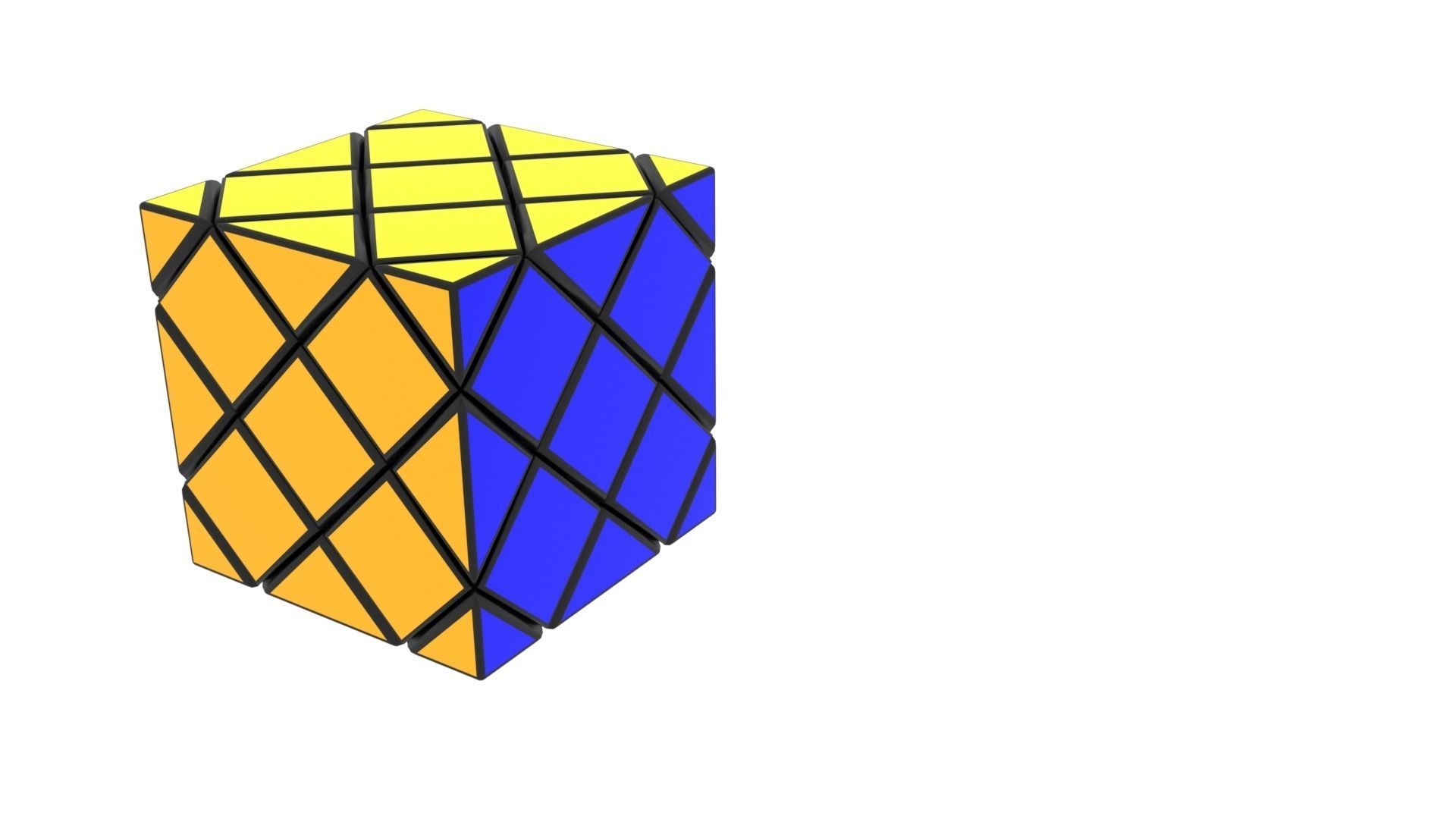 Skewb Puzzle 3x3x3 3D model_3