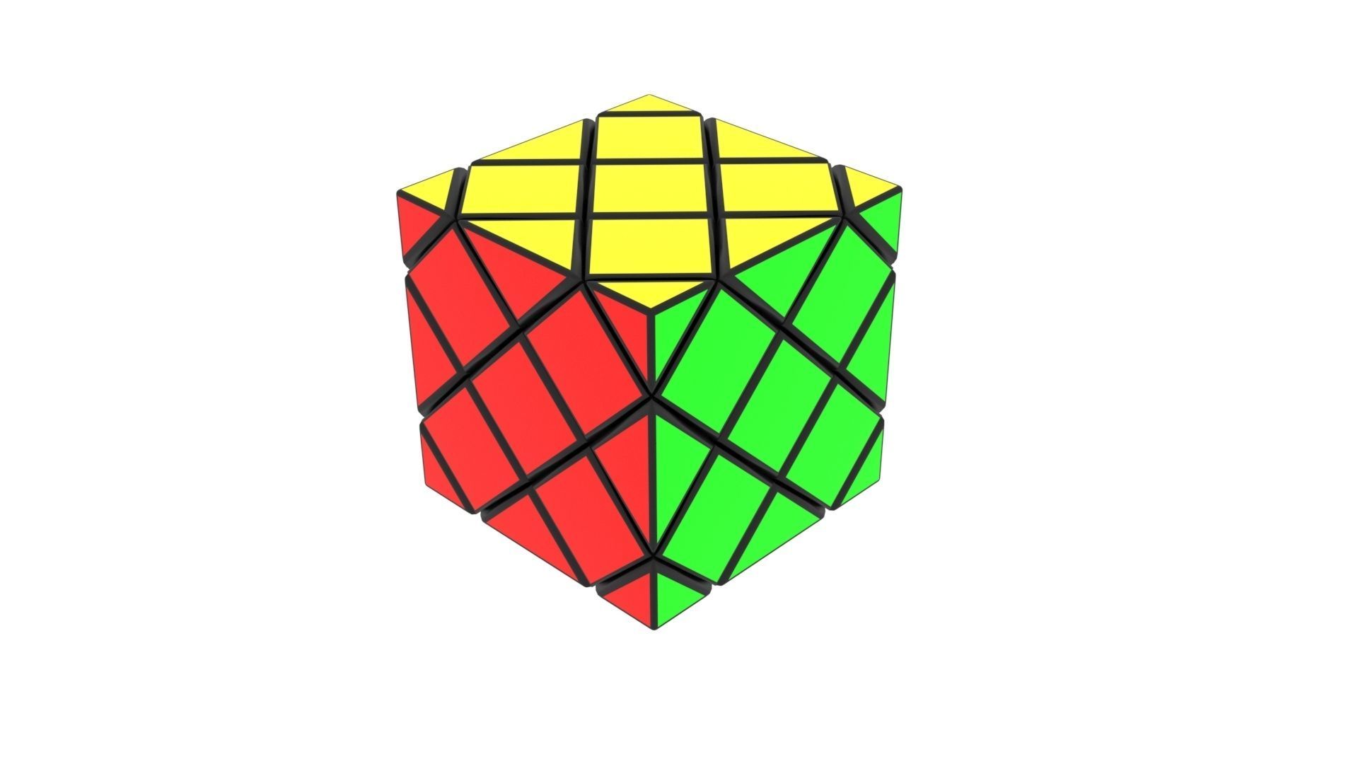 Skewb Puzzle 3x3x3 3D model_1