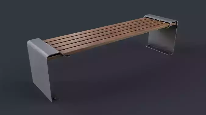 Modern Outdoor Bench 16 PBR Game Ready