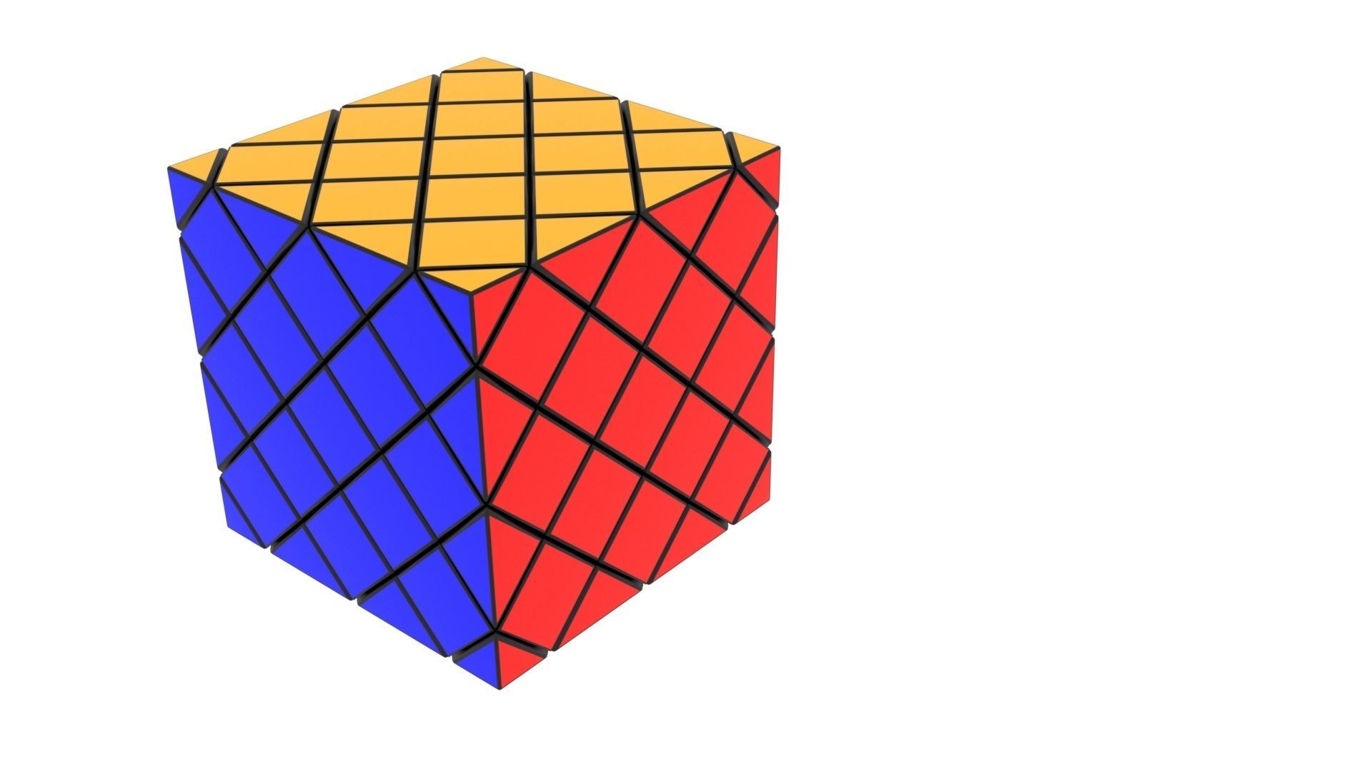 Skewb 4x4x4 3D model_2