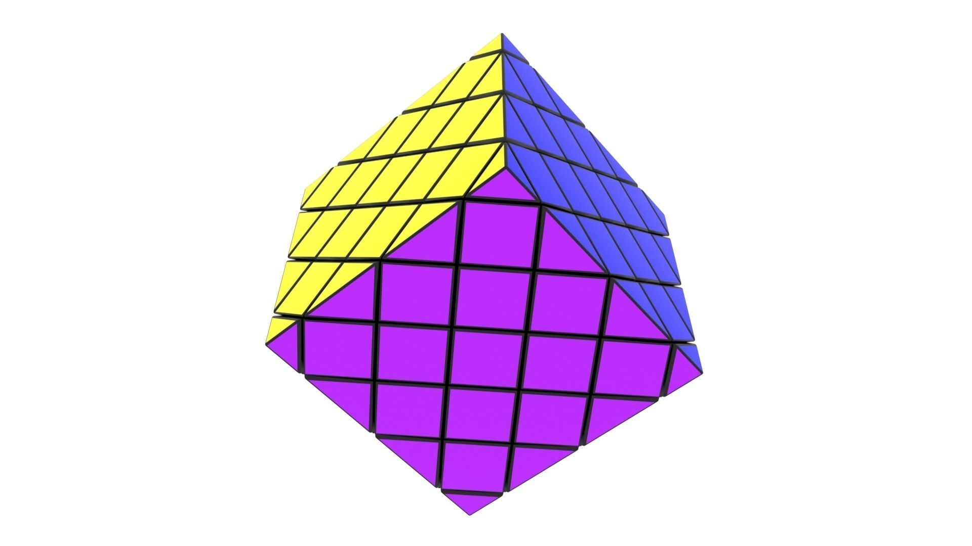 Skewb 4x4x4 3D model_4
