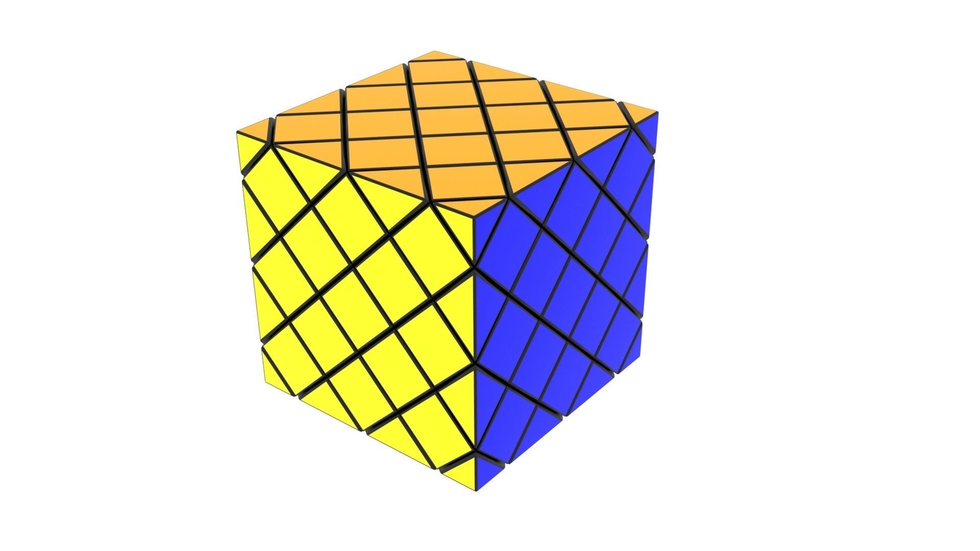 Skewb 4x4x4 3D model_3