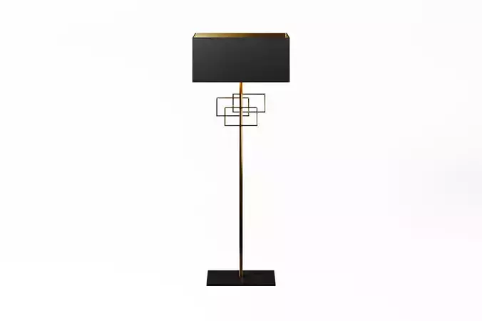Black Lamp Low-poly 3D model