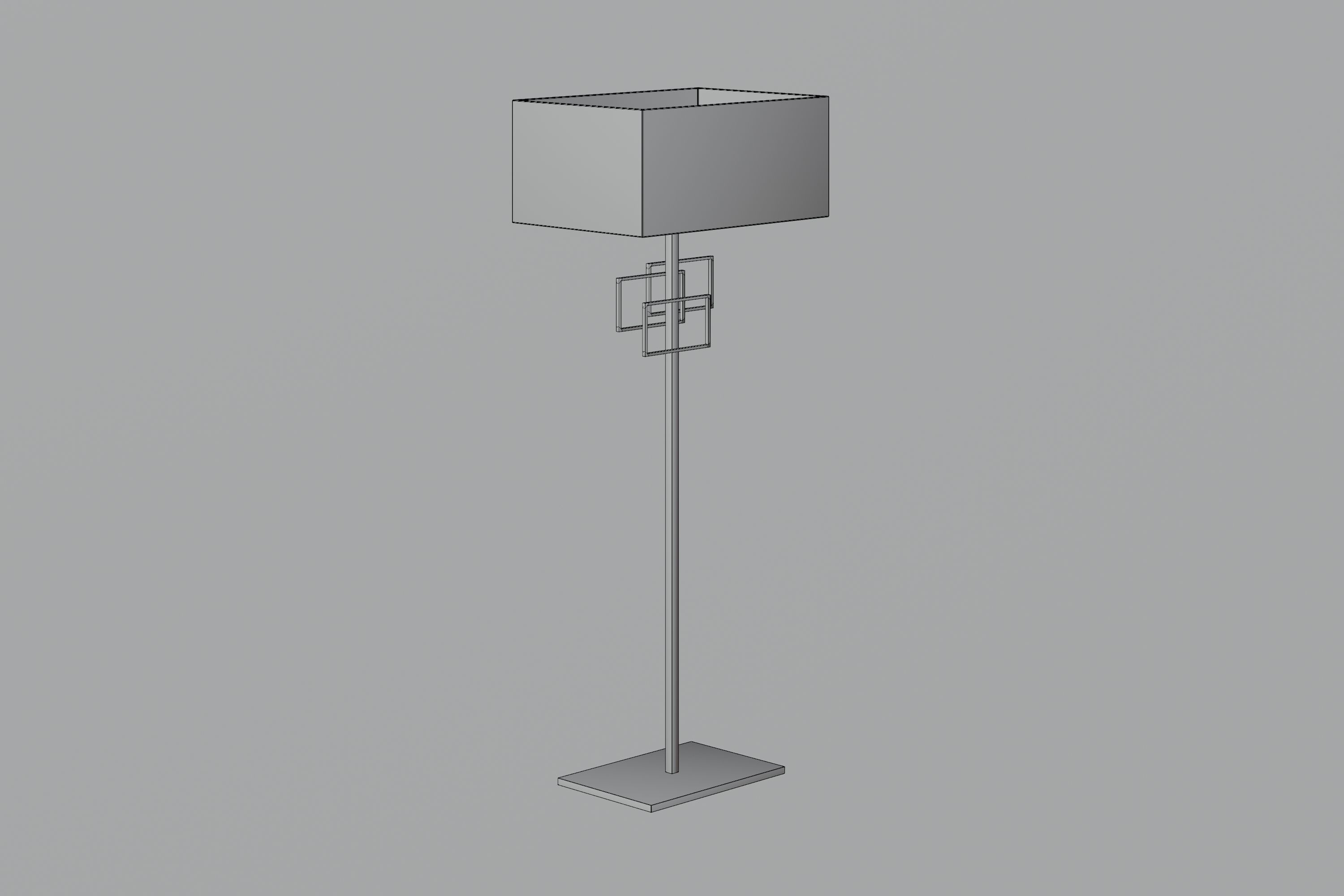 Black Lamp Low-poly 3D model_5