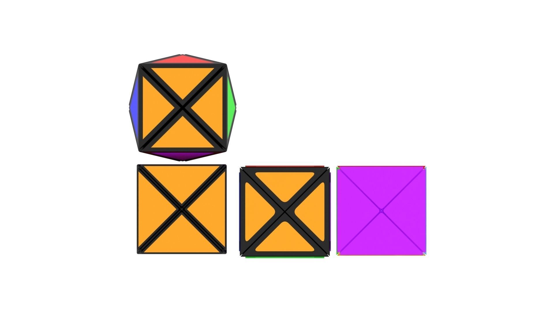 Dino Cubes Set 3D model_8