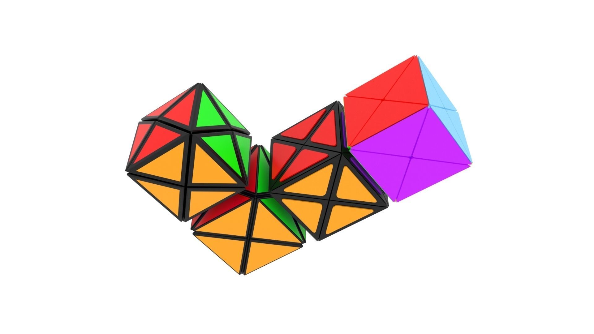 Dino Cubes Set 3D model_4