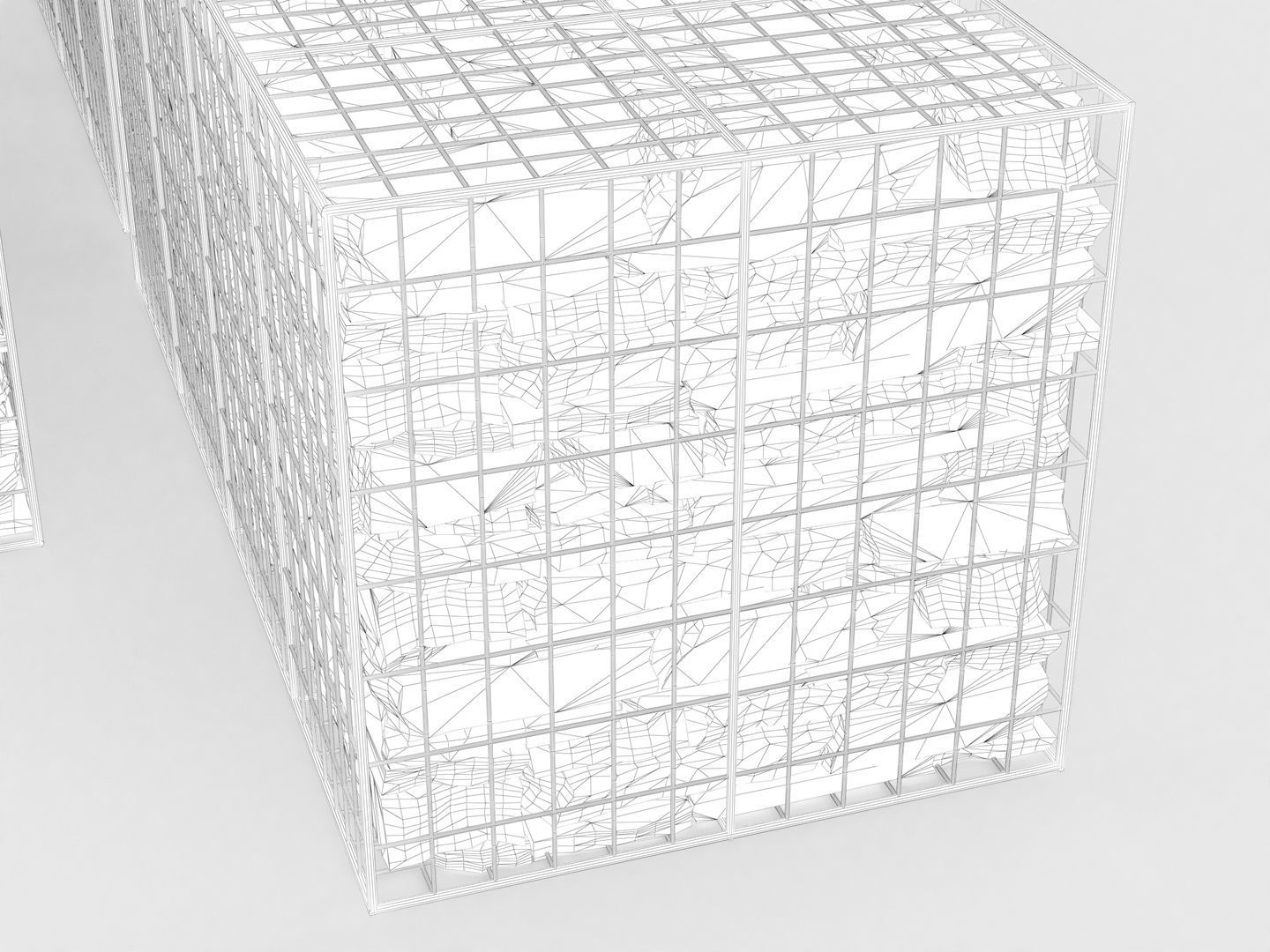 Gabion Stone Wall Baskets 002 3D model_14
