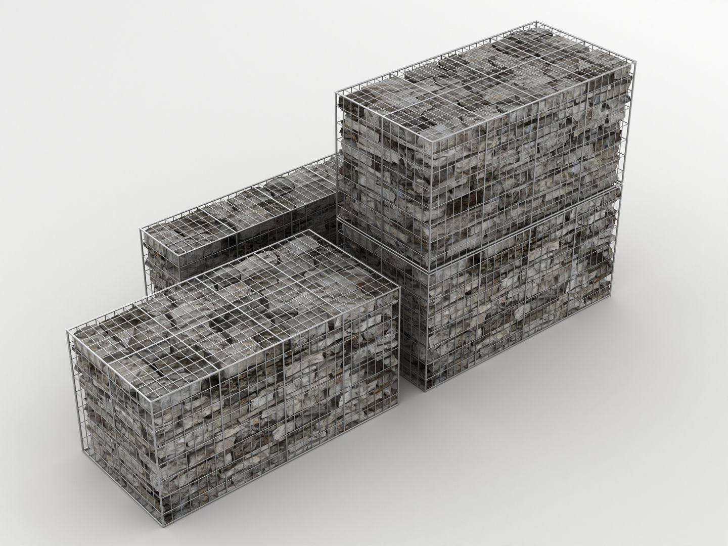Gabion Stone Wall Baskets 002 3D model_4