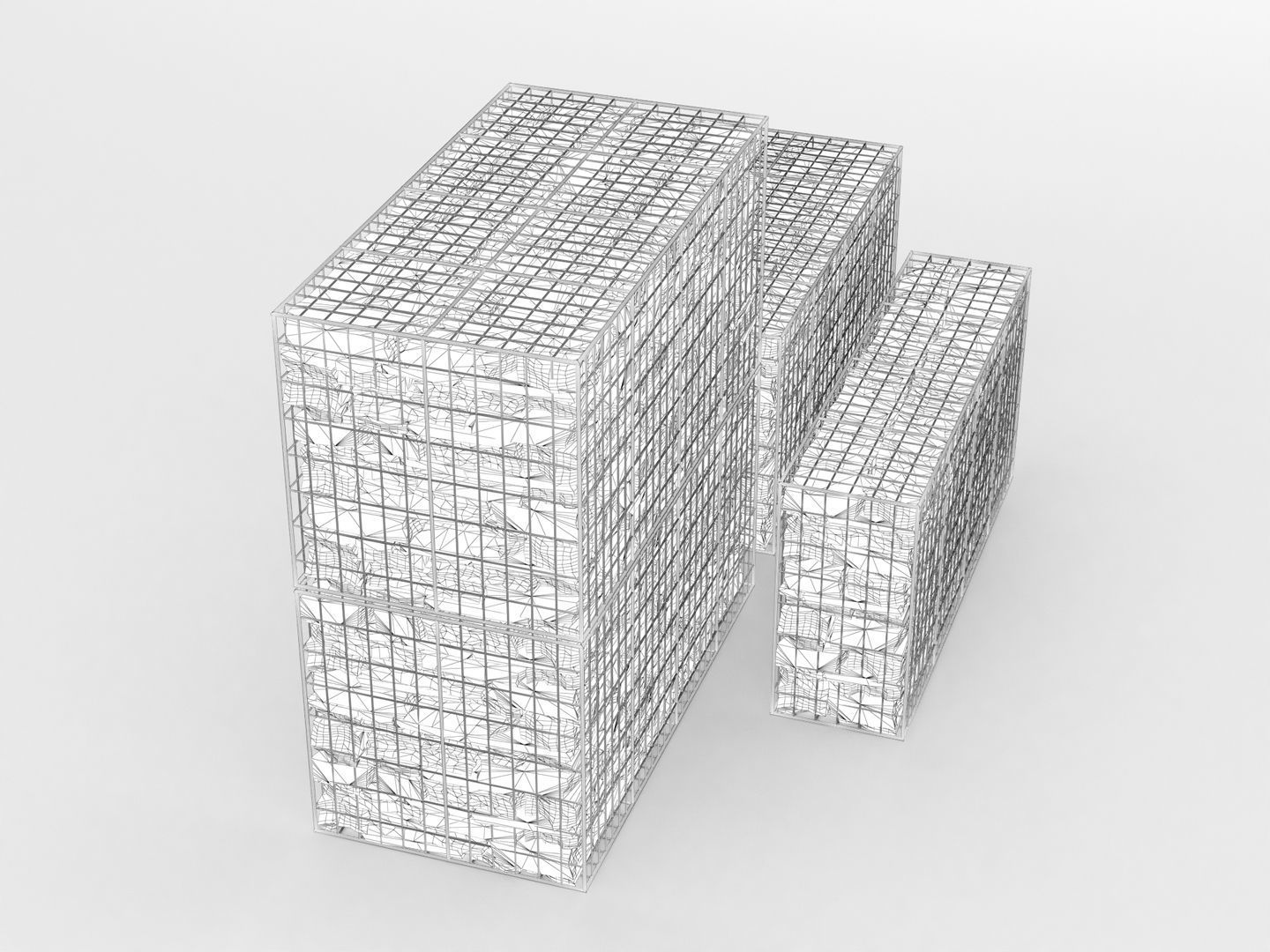 Gabion Stone Wall Baskets 002 3D model_11