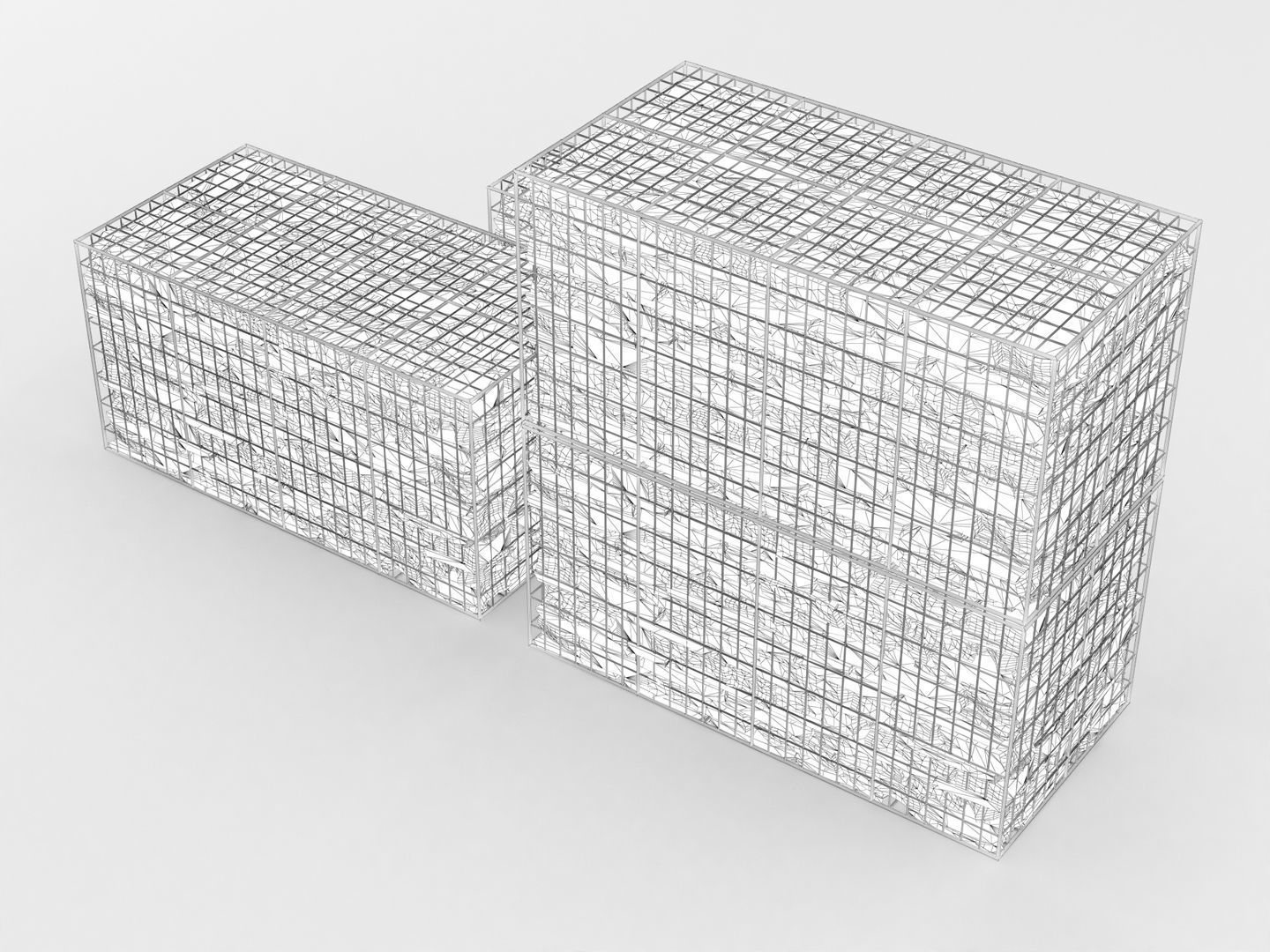 Gabion Stone Wall Baskets 002 3D model_12