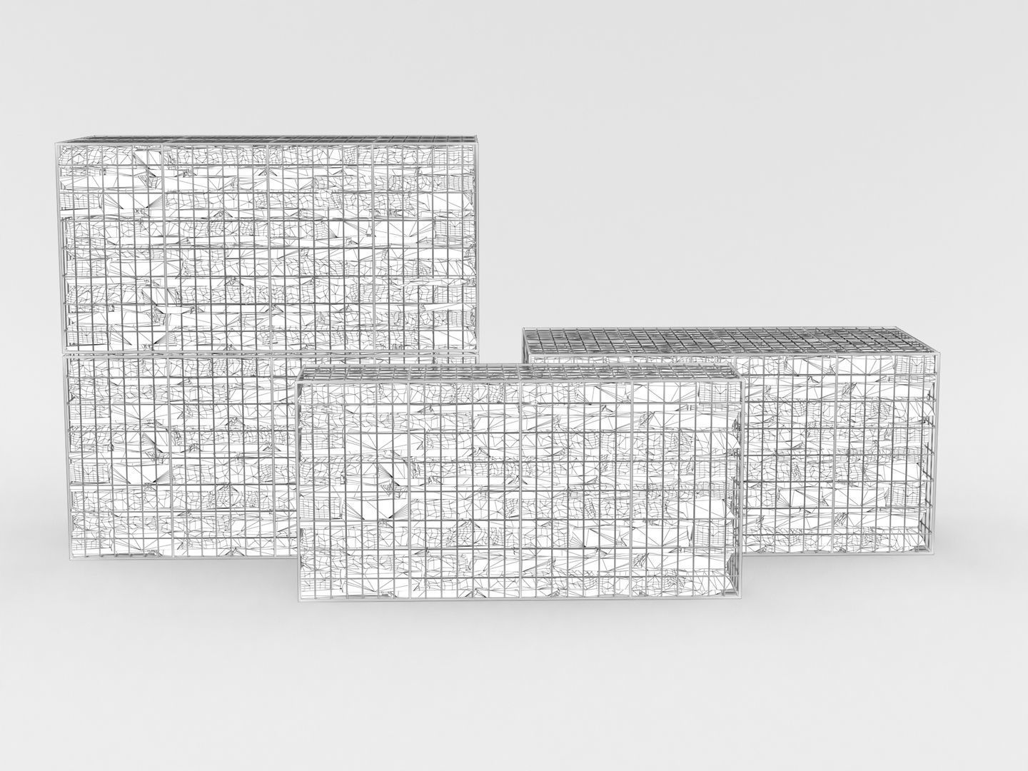 Gabion Stone Wall Baskets 002 3D model_15